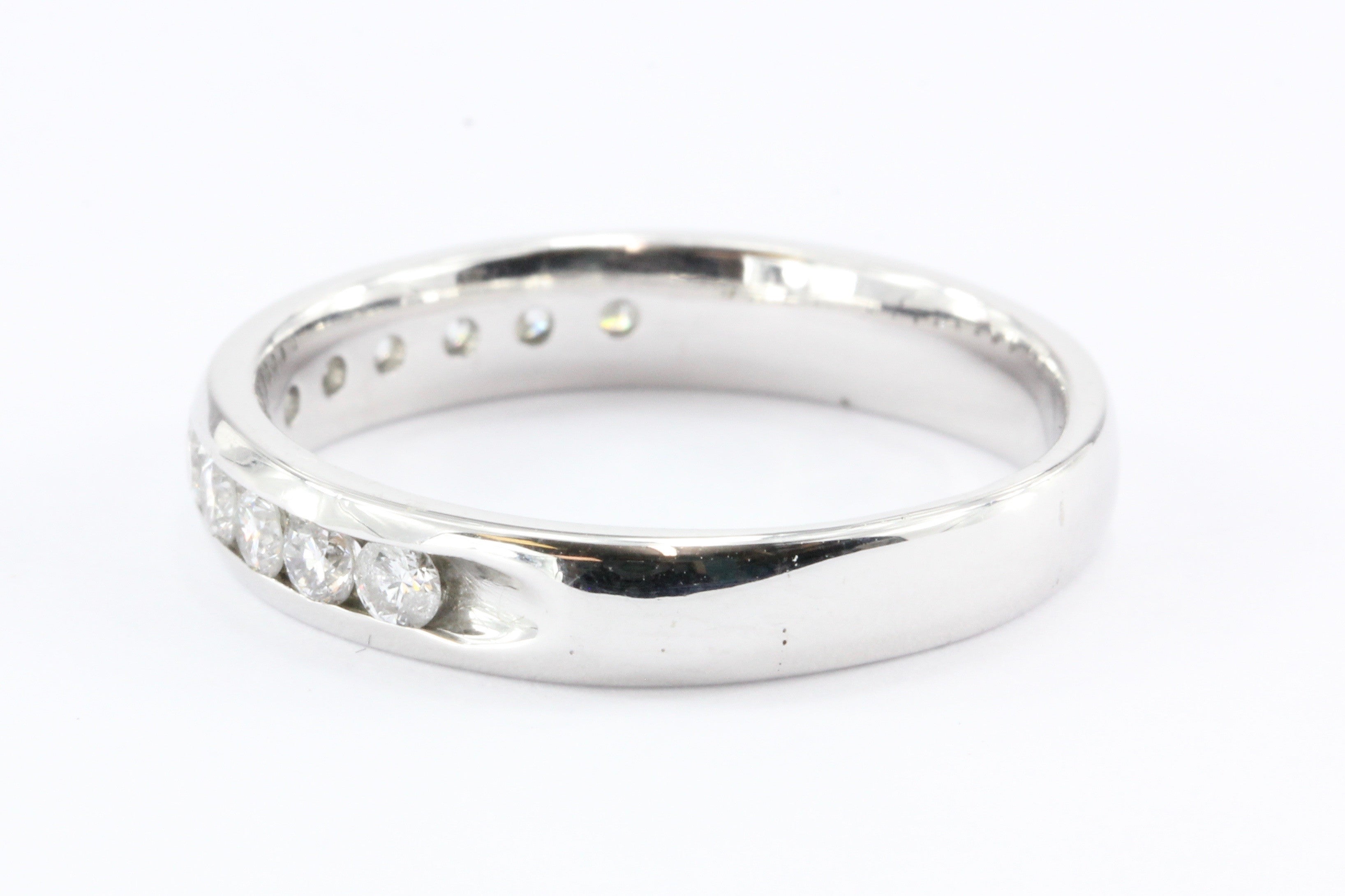 14k White Gold Diamond Half Eternity Band Ring 1/2 CTW Size 7.75 - Queen May