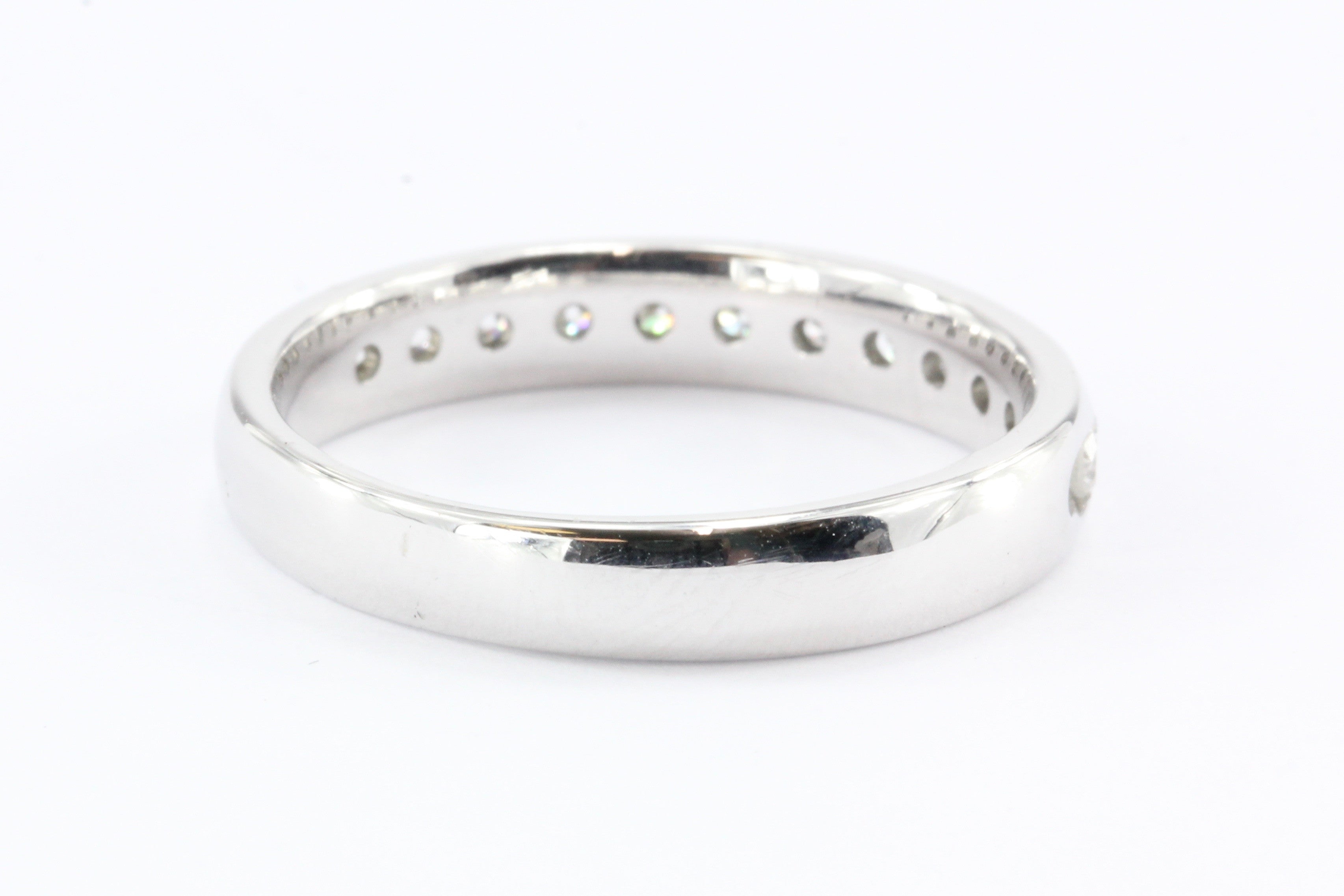 14k White Gold Diamond Half Eternity Band Ring 1/2 CTW Size 7.75 - Queen May