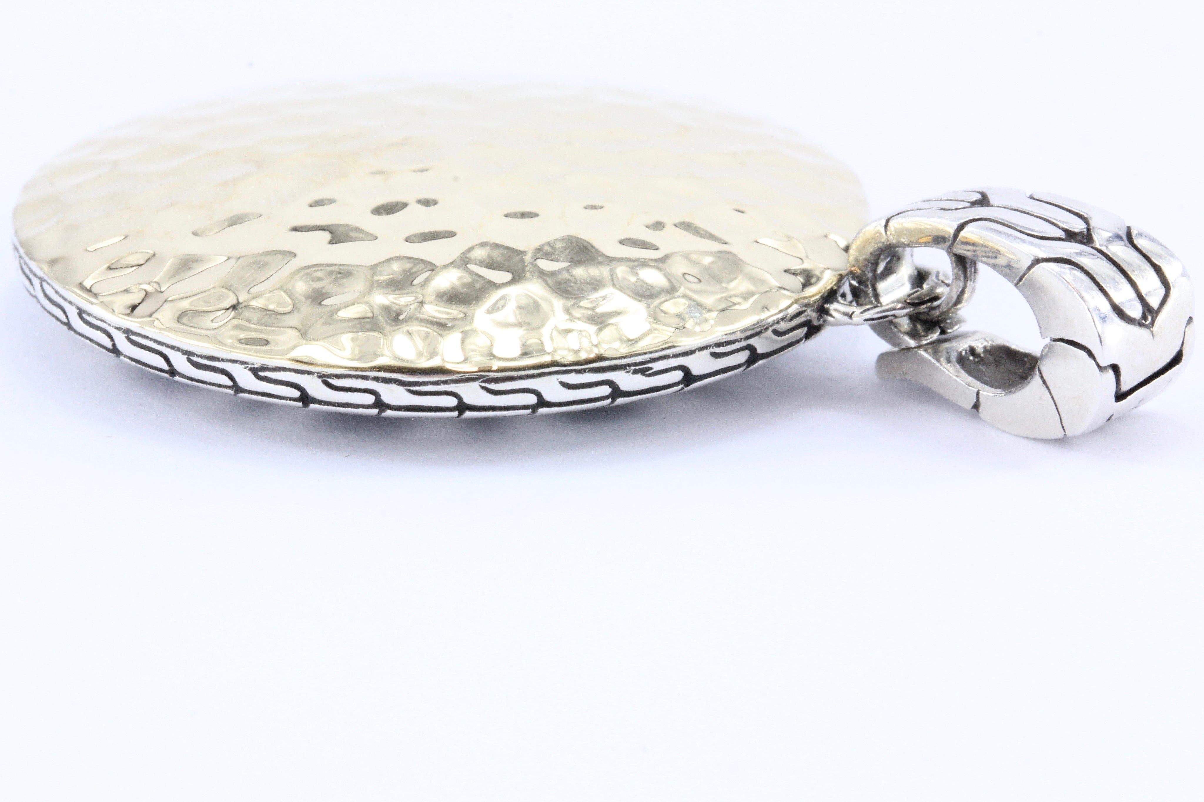 John Hardy Palu Hammered 18k & Sterling Silver Pendant Enhancer - Queen May