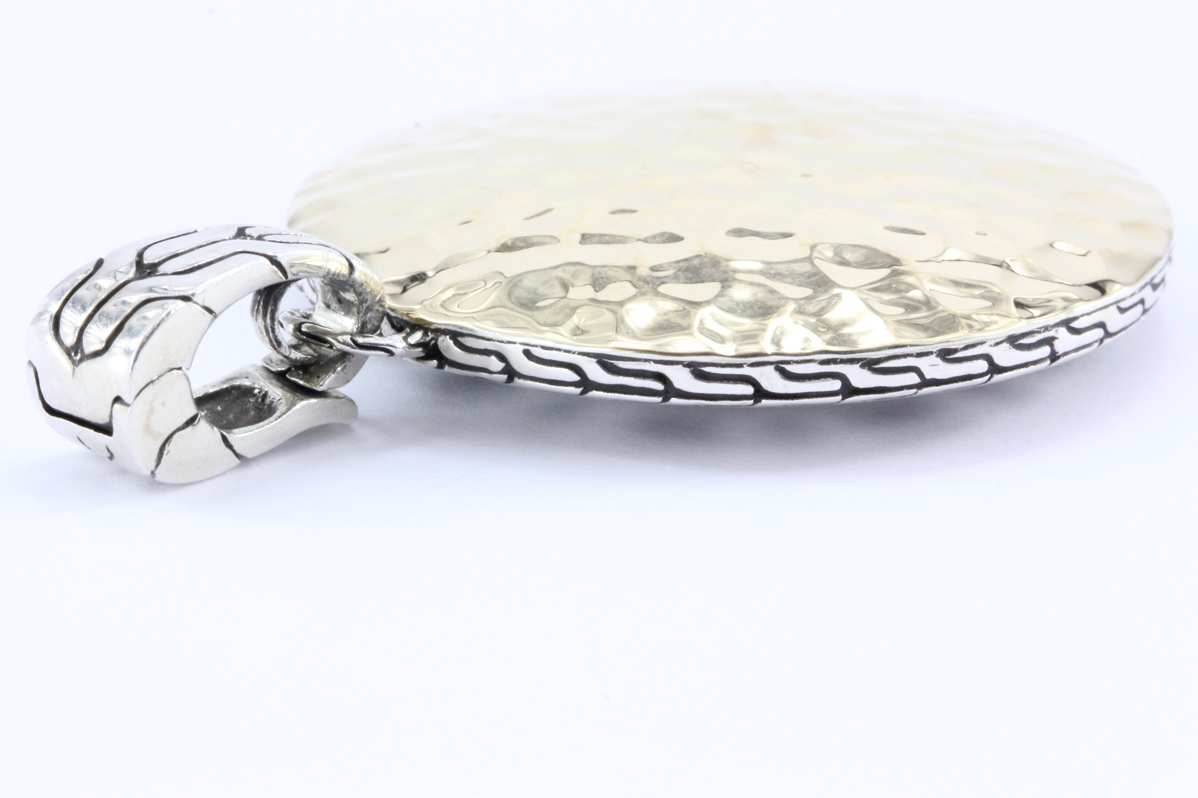 John Hardy Palu Hammered 18k & Sterling Silver Pendant Enhancer - Queen May