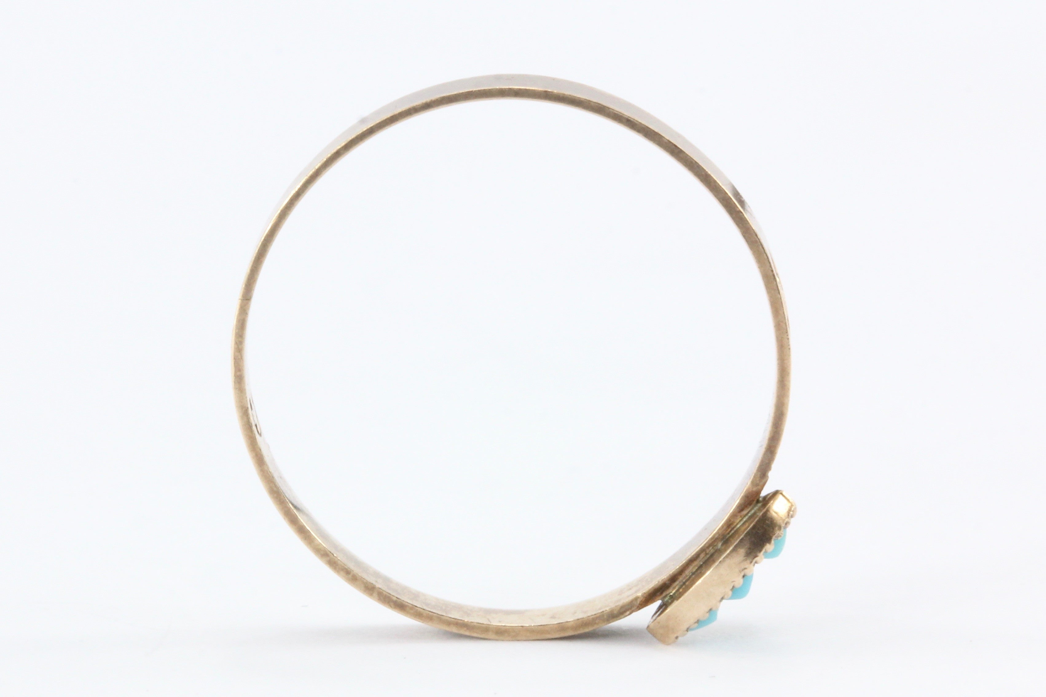 Victorian 10K Rose Gold Persian Turquoise Pearl Ring - Queen May