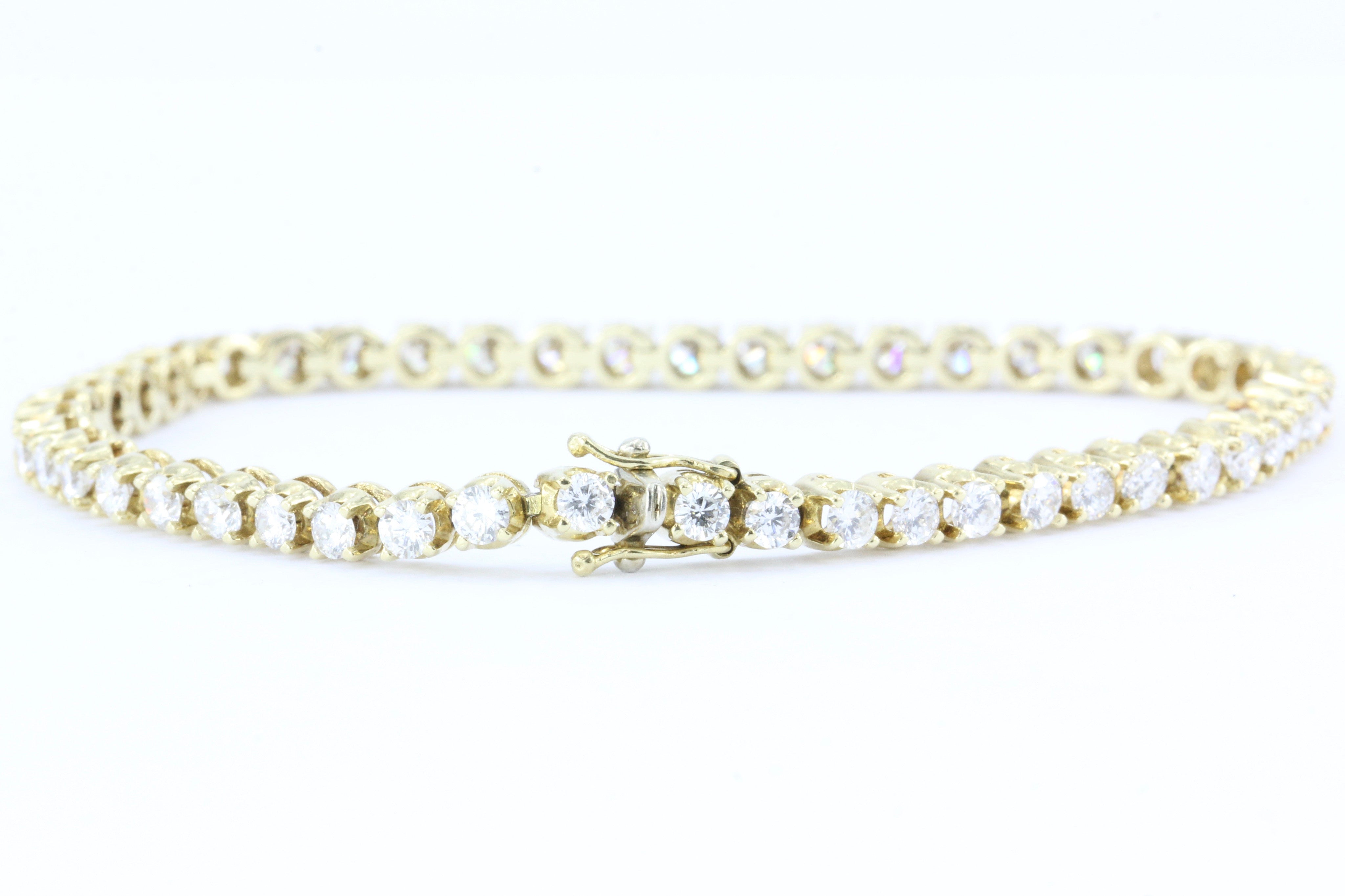3 Carat Diamond 14K Gold Tennis Bracelet - Queen May