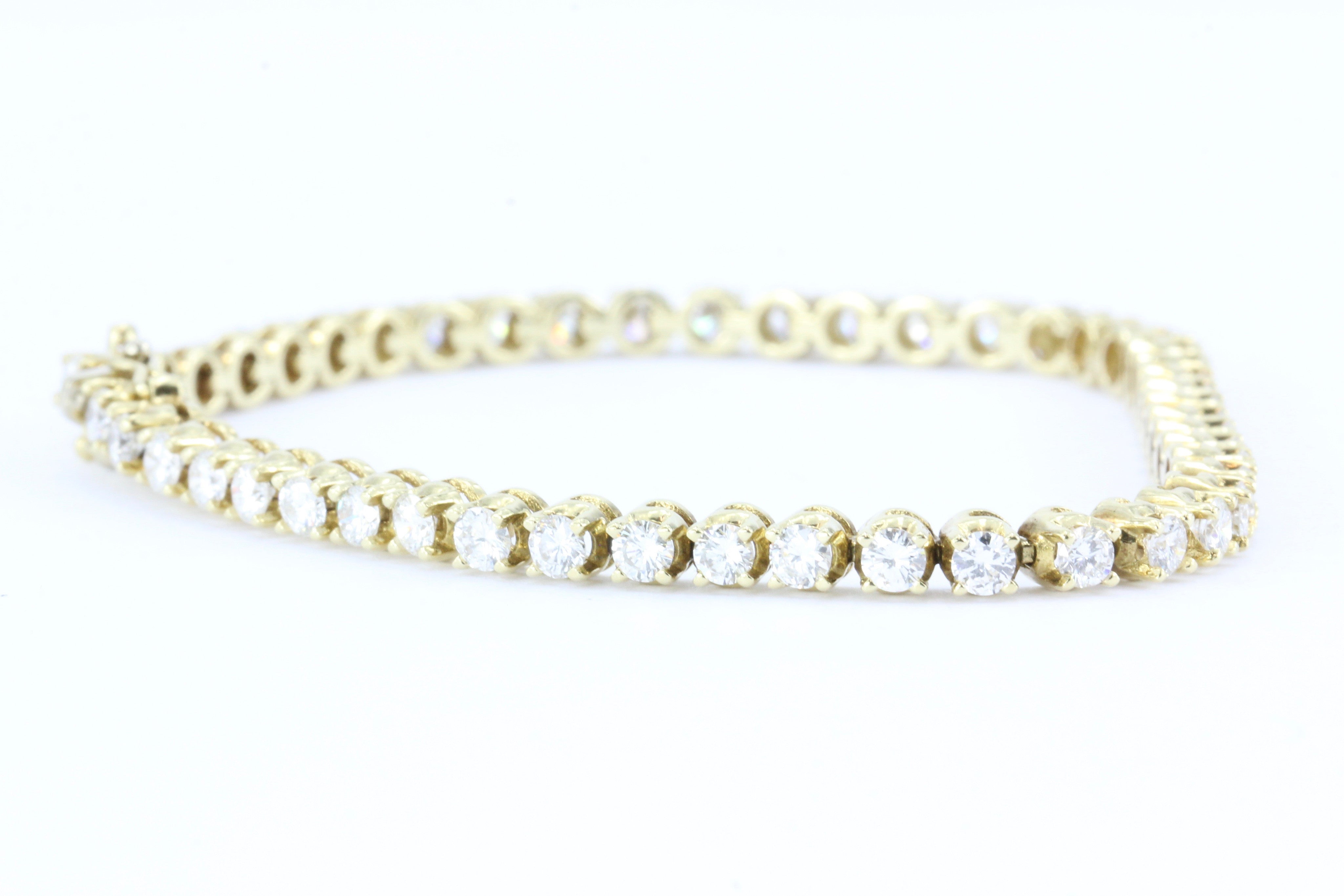 3 Carat Diamond 14K Gold Tennis Bracelet - Queen May