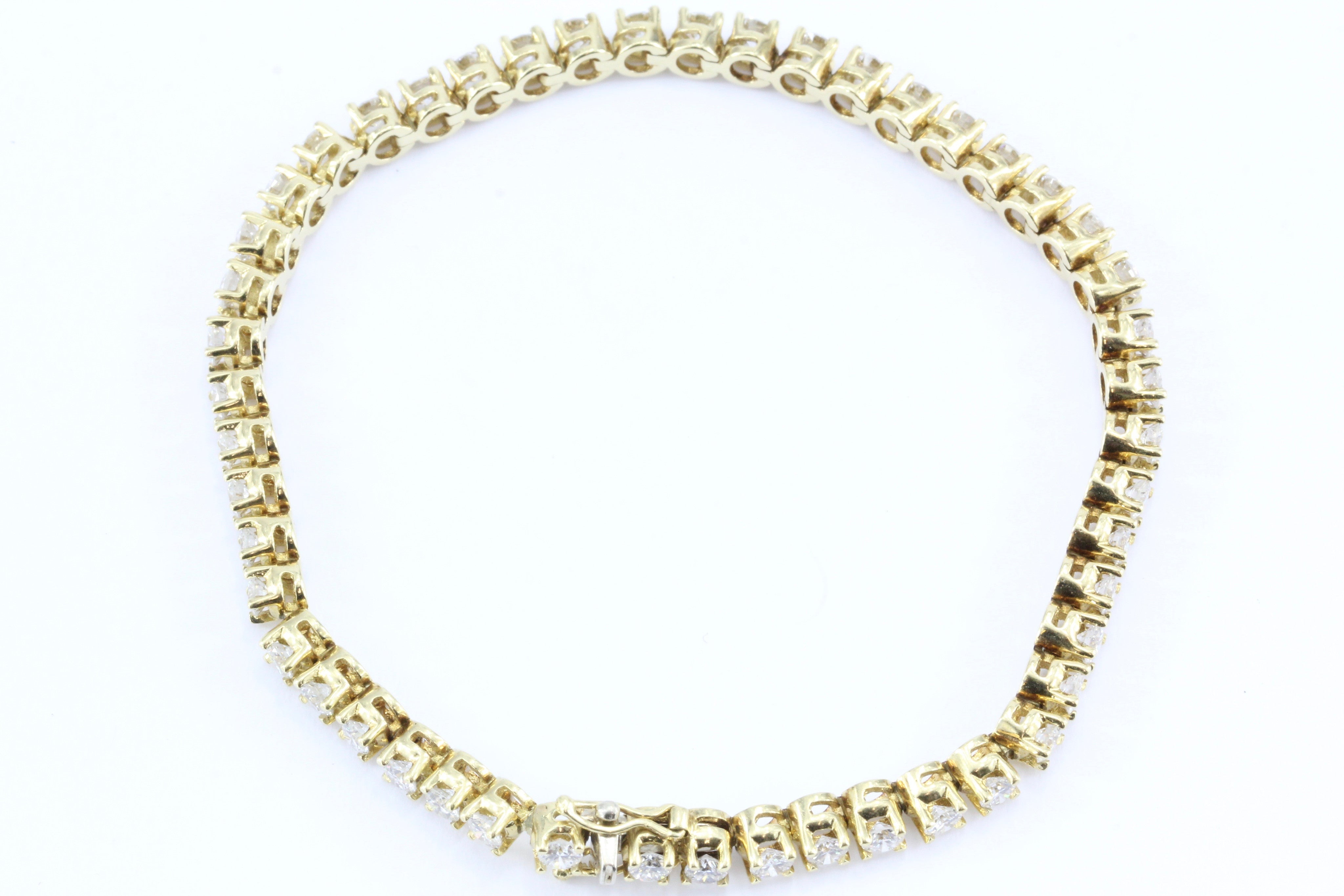 3 Carat Diamond 14K Gold Tennis Bracelet - Queen May