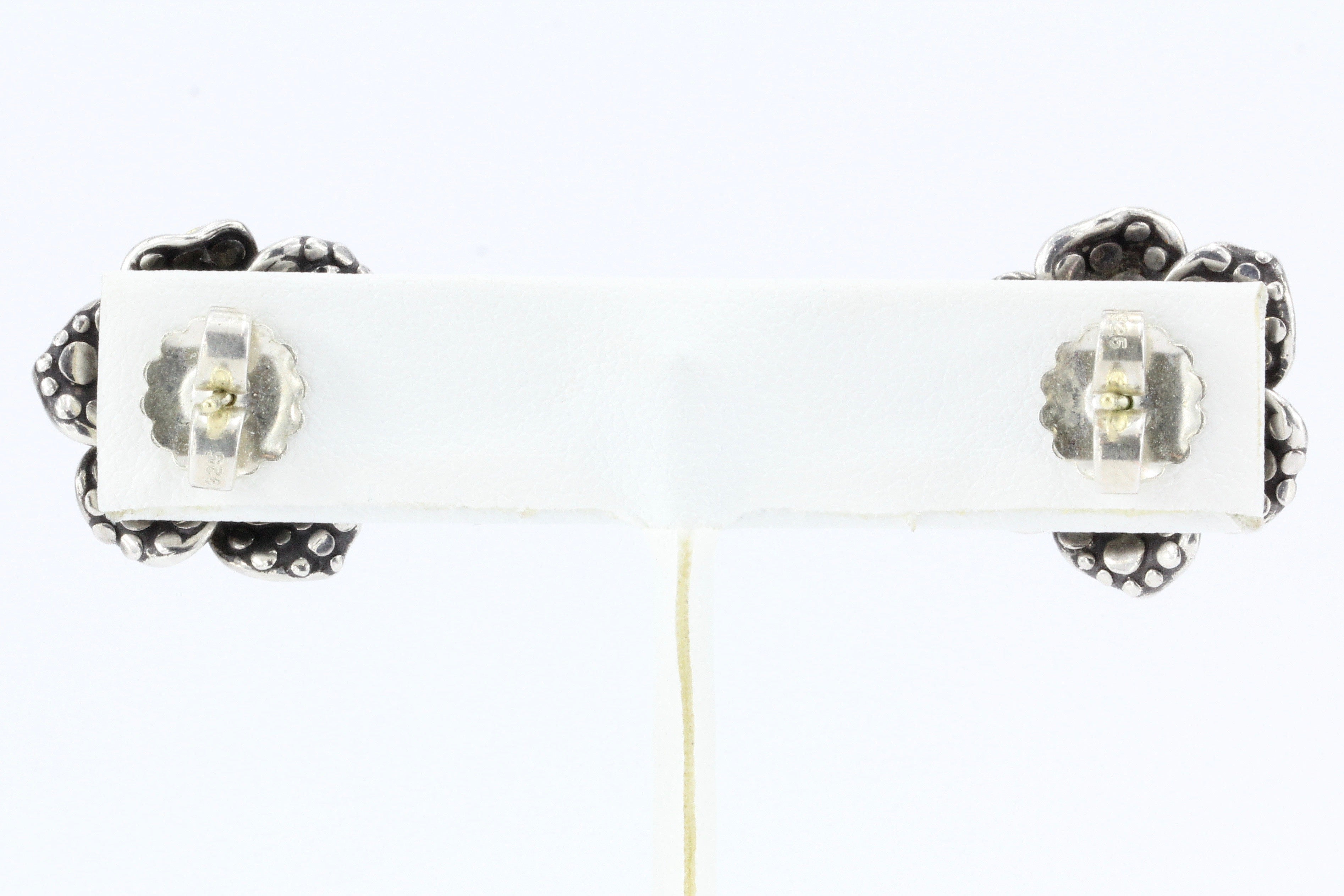 John Hardy 18K Gold Sterling Silver Pearl Flower Earrings - Queen May