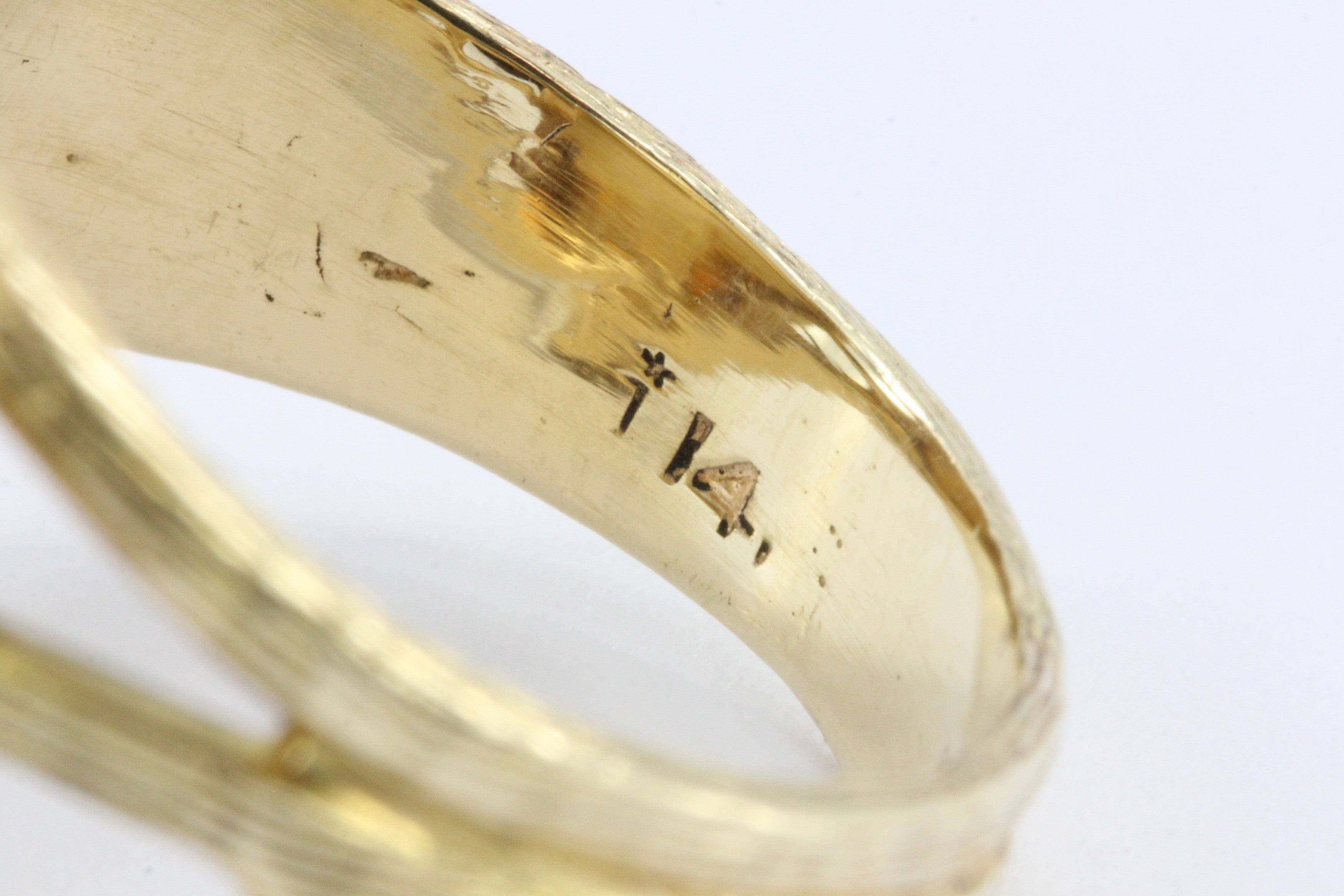 Vintage 14K Art Nouveau Style Crawling Ivy Gold Mabe Pearl Ring - Queen May