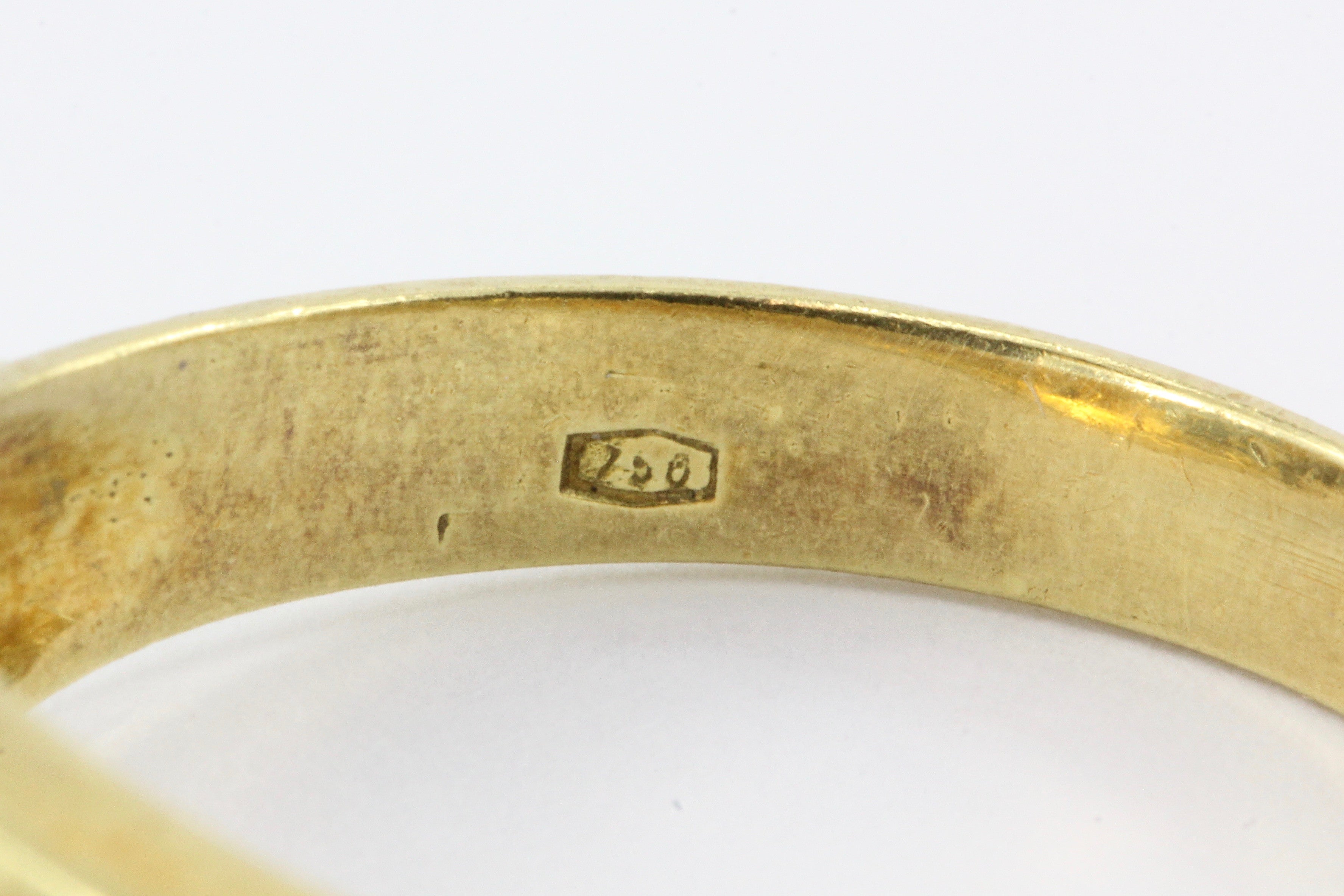 Vintage 18K Gold Sapphire Diamond Mens Italian Ring - Queen May