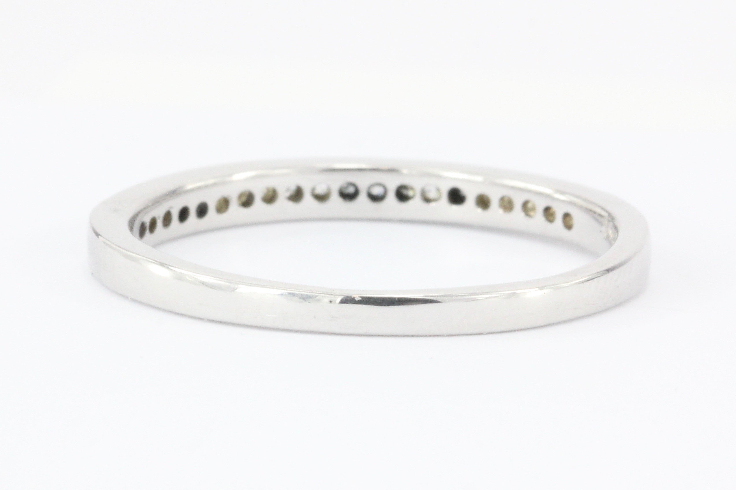14K White Gold Half Eternity Diamond .15 ctw Band Ring Size 6.75 - Queen May