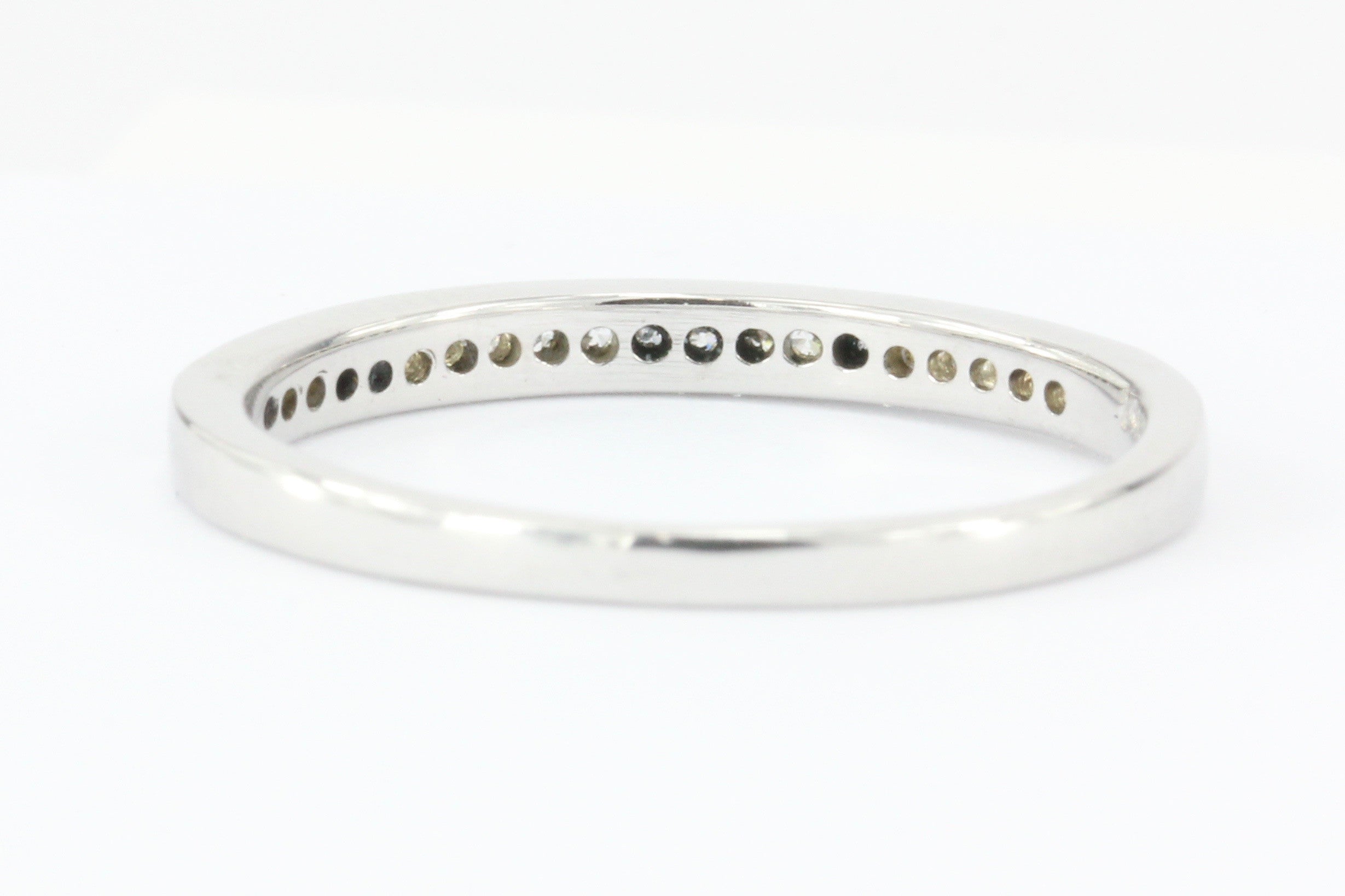 14K White Gold Half Eternity Diamond .15 ctw Band Ring Size 6.75 - Queen May