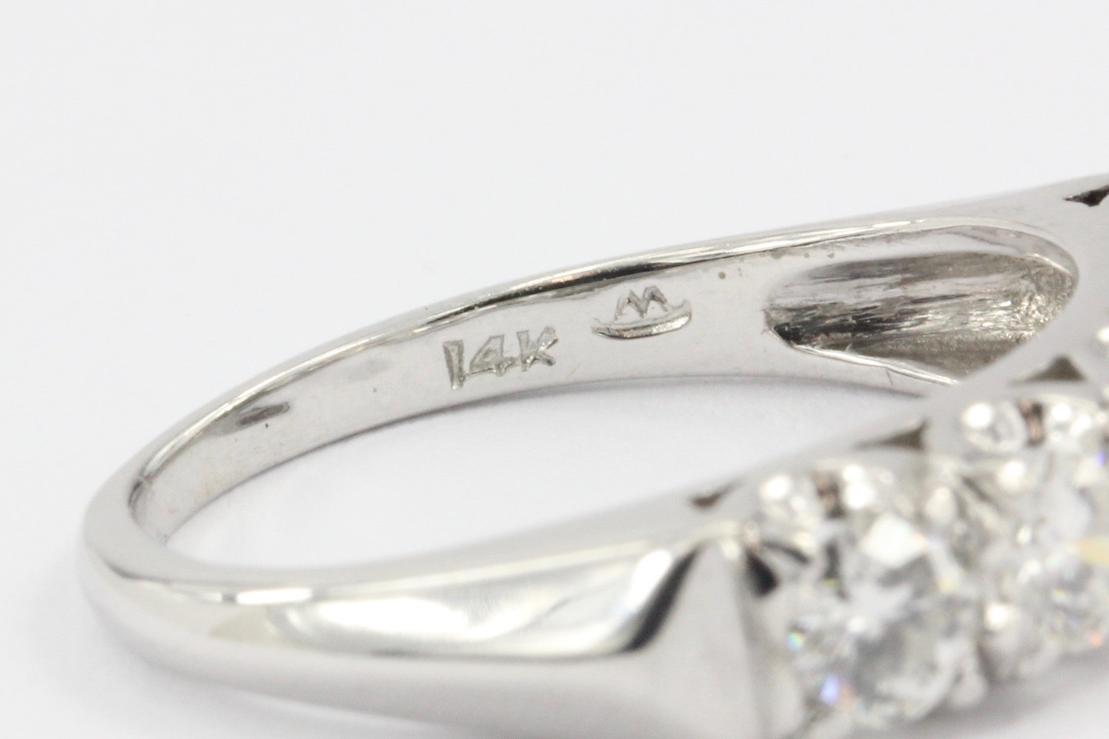 14K White Gold 5 Stone Diamond Anniversary Band Ring 1 CTW - Queen May