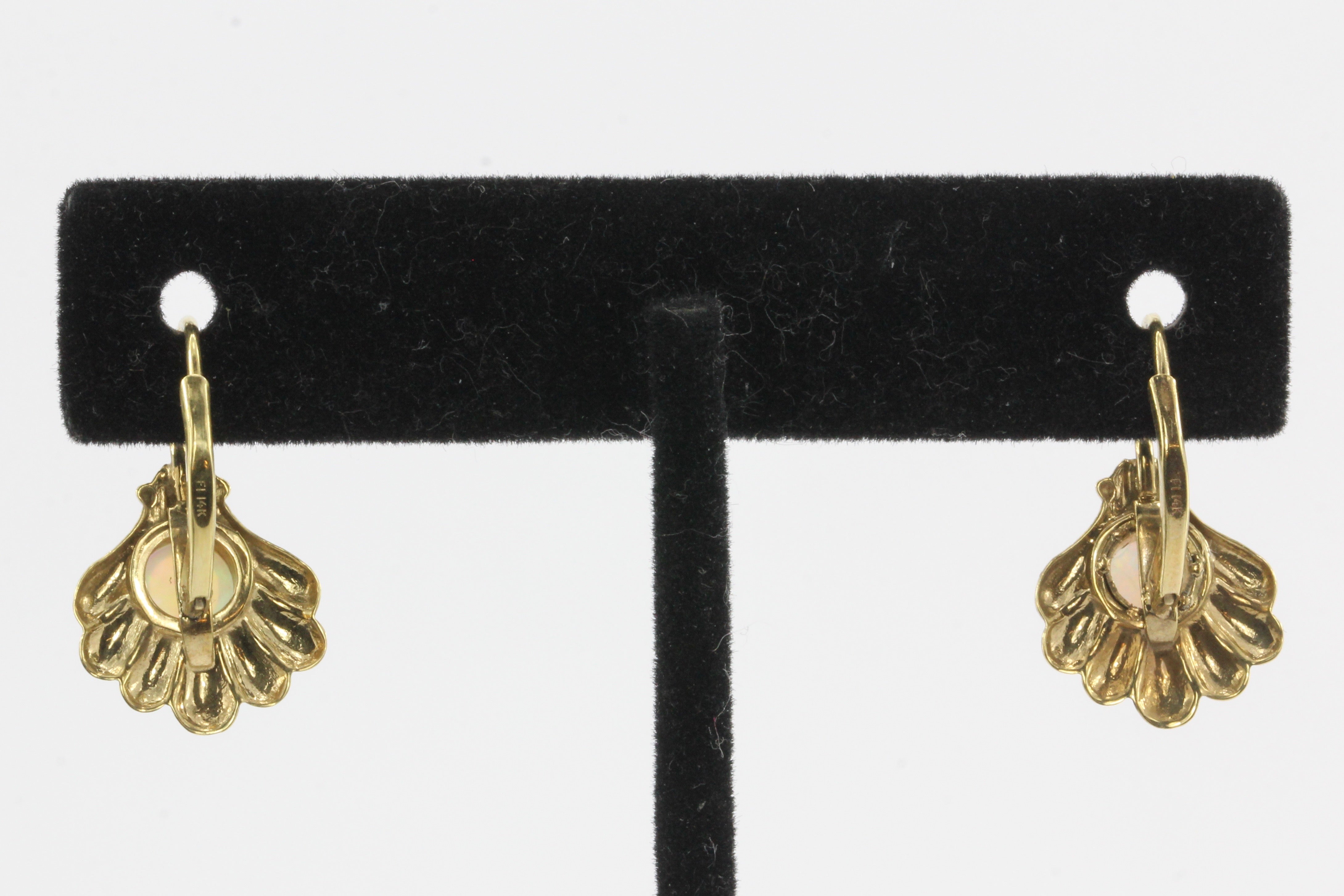 14K Rose Gold Opal Shell Earrings - Queen May