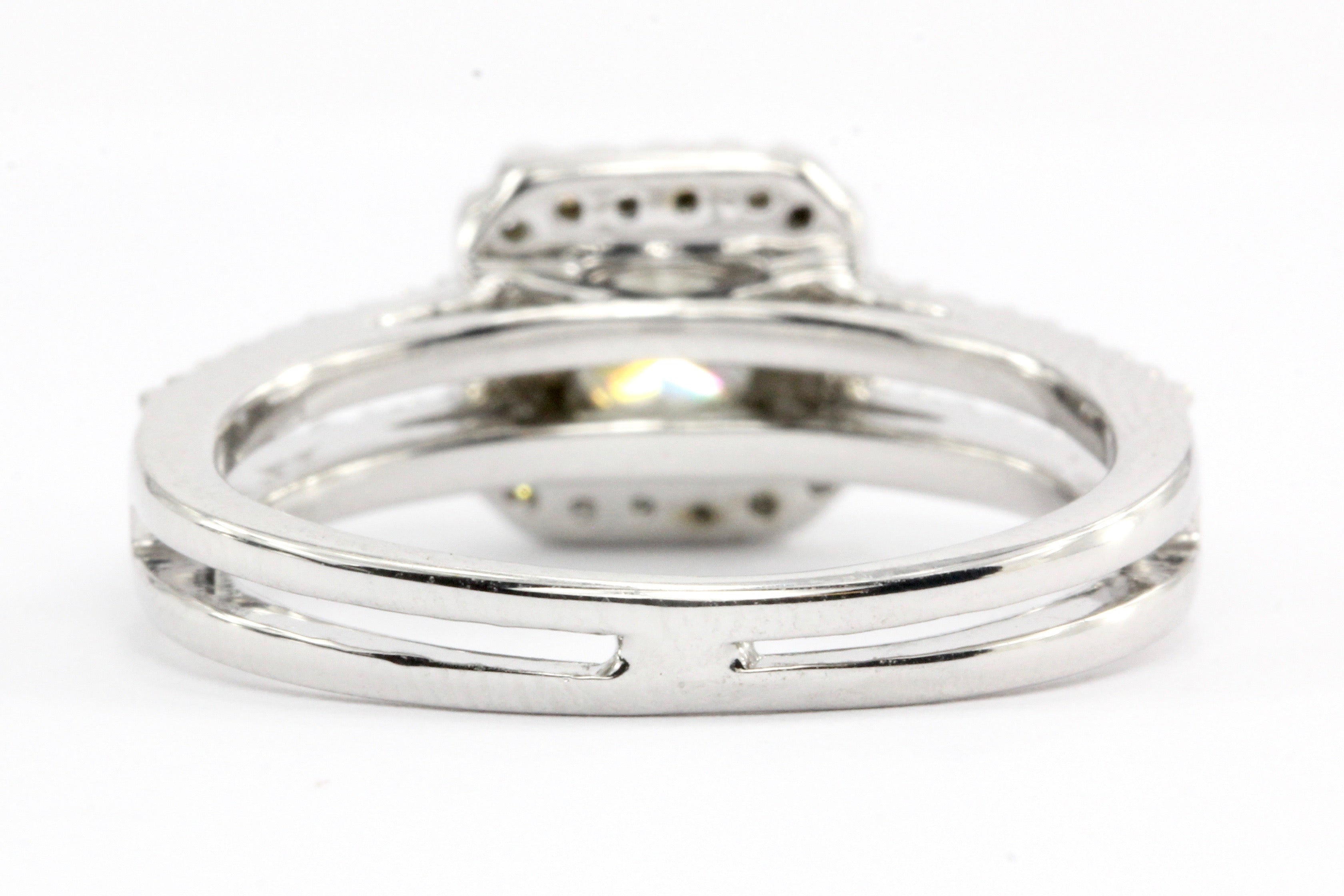 14K White Gold 1.12 CT Princess Cut Diamond Engagement Ring Size 6.25 - Queen May