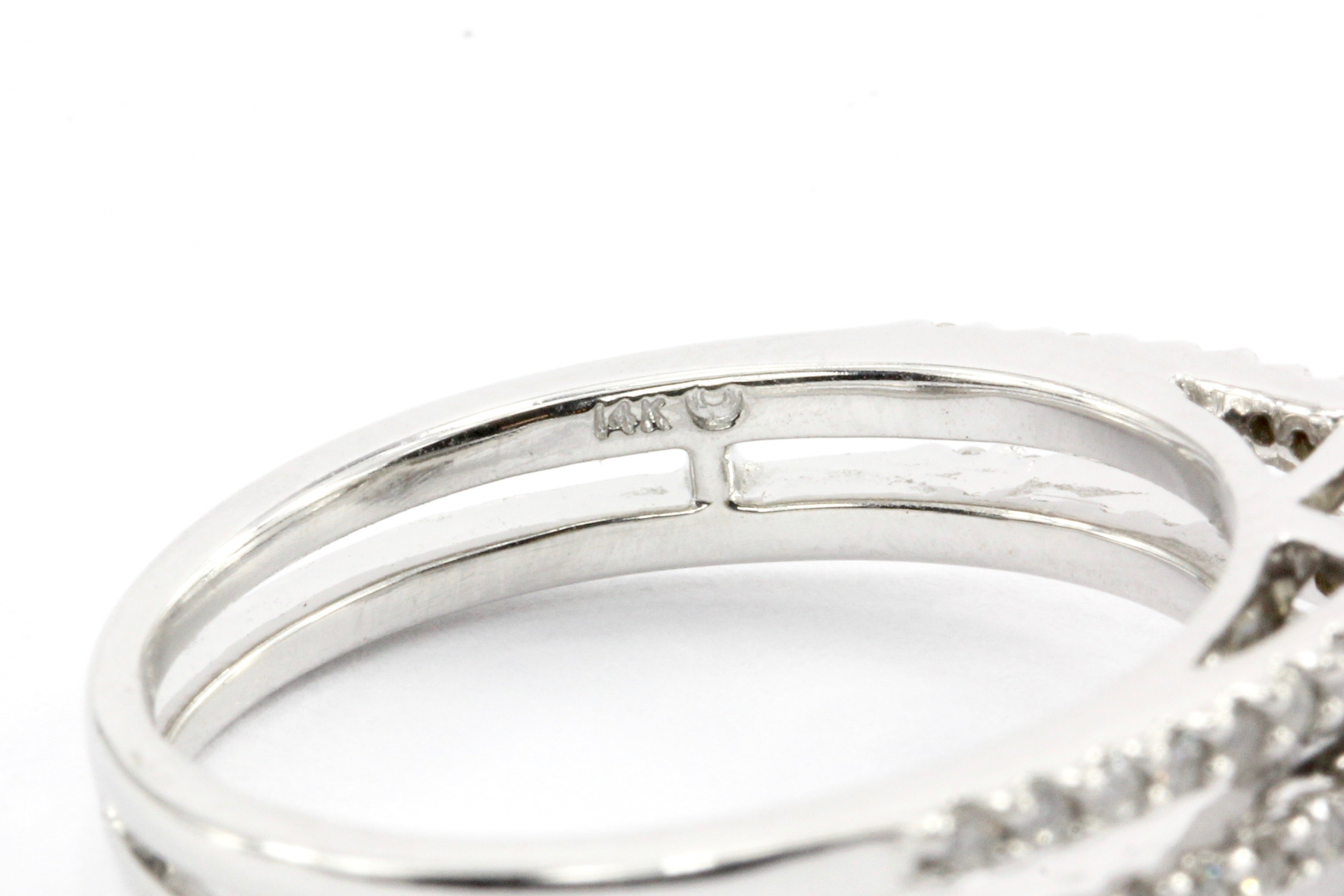 14K White Gold 1.12 CT Princess Cut Diamond Engagement Ring Size 6.25 - Queen May