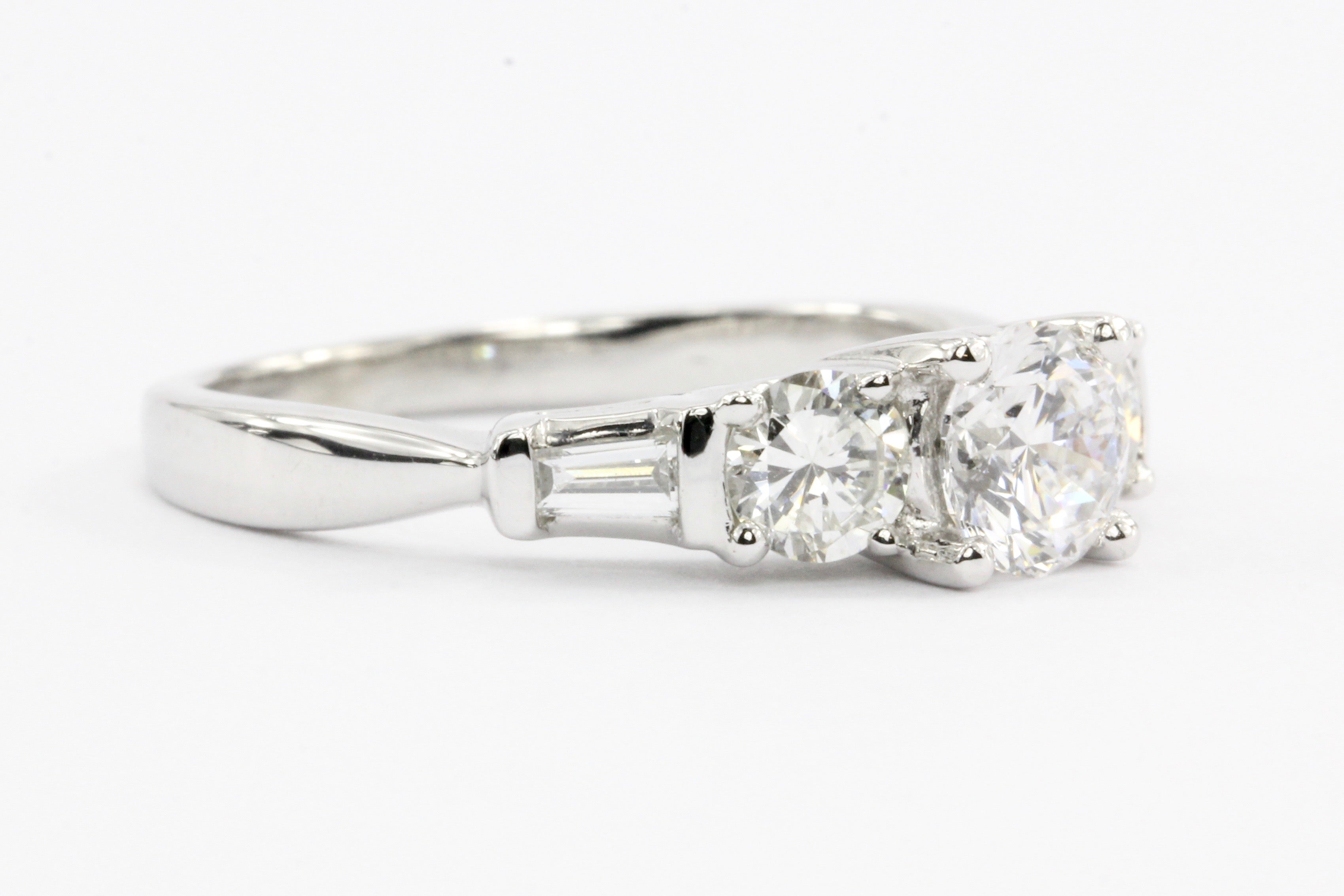 Platinum 3 Stone Diamond Engagement Ring - Queen May