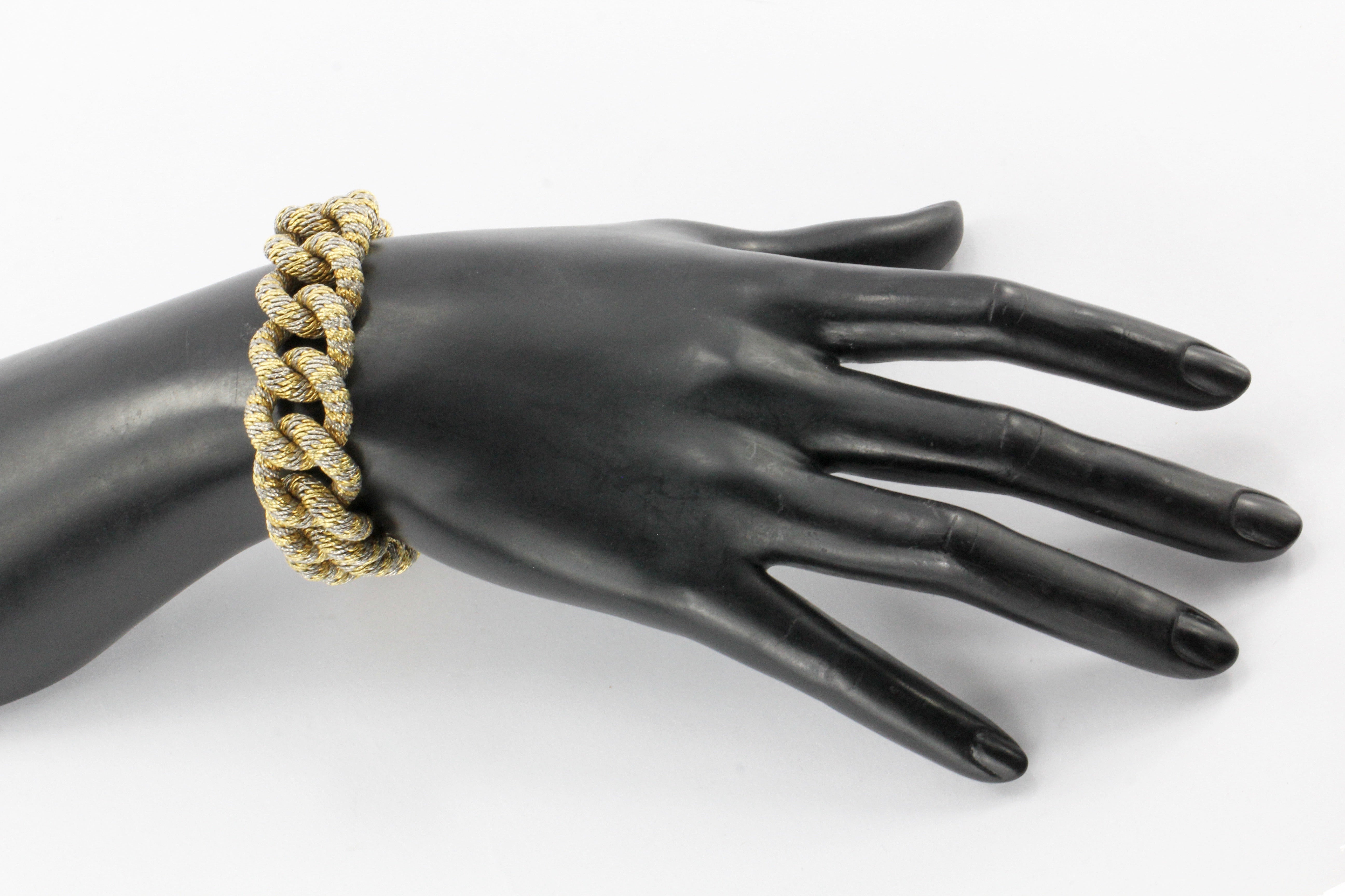 Van Cleef & Arpels Georges Lenfant Paris Woven Gold & Platinum Bracelet c.1970's - Queen May