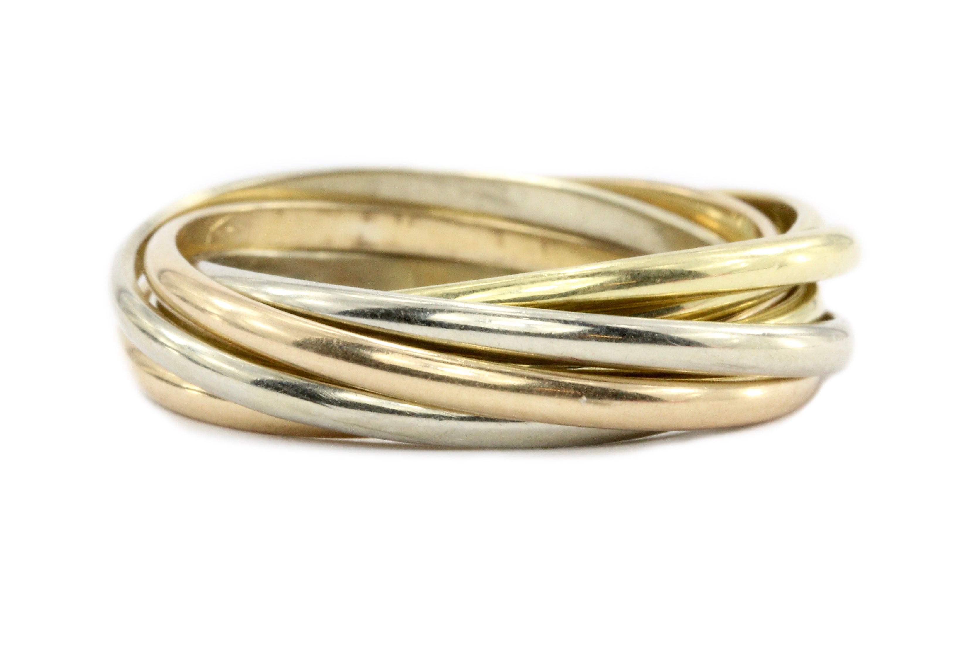 Cartier 18K Tri-Colored Trinity Ring Band - Queen May