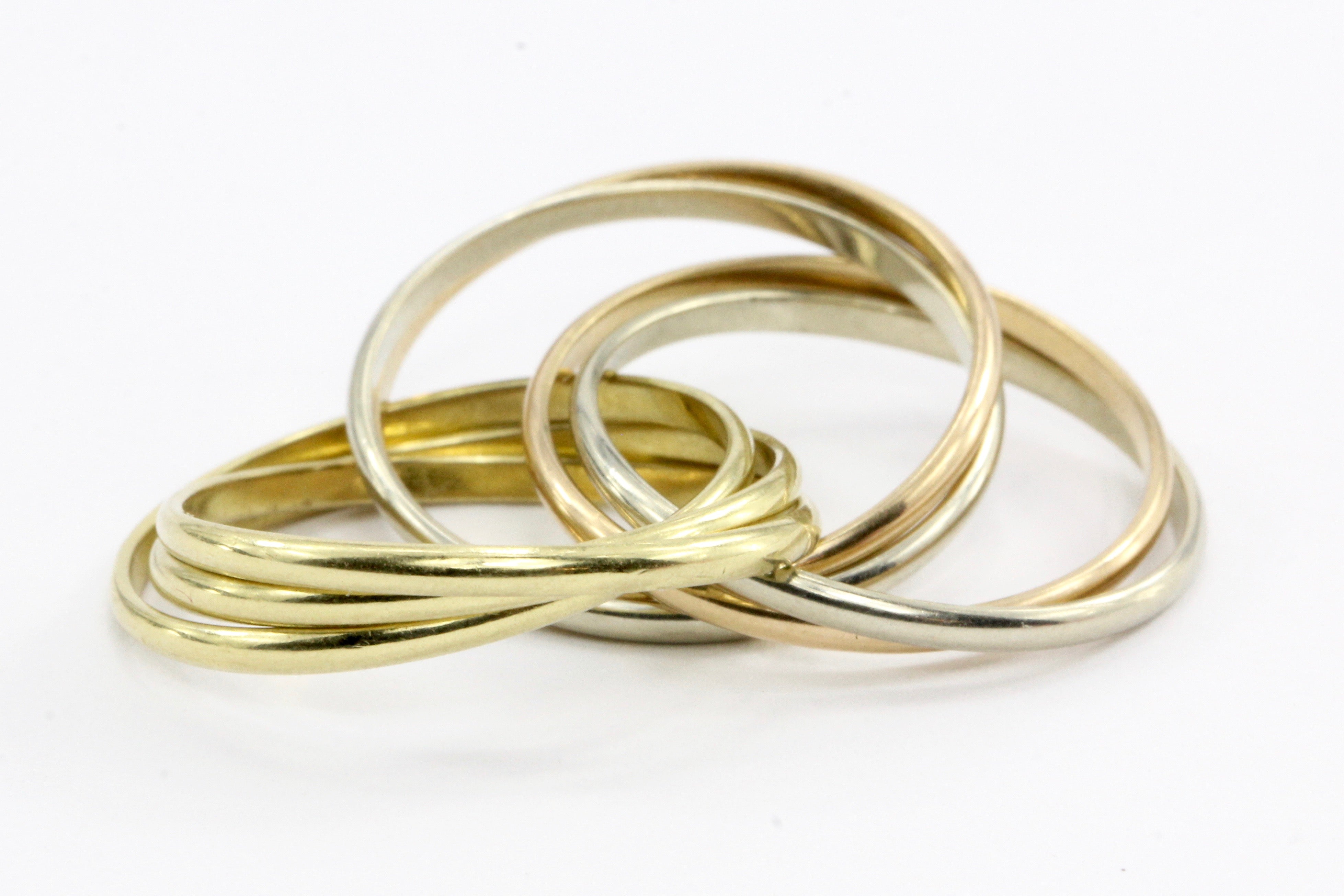 Cartier 18K Tri-Colored Trinity Ring Band - Queen May