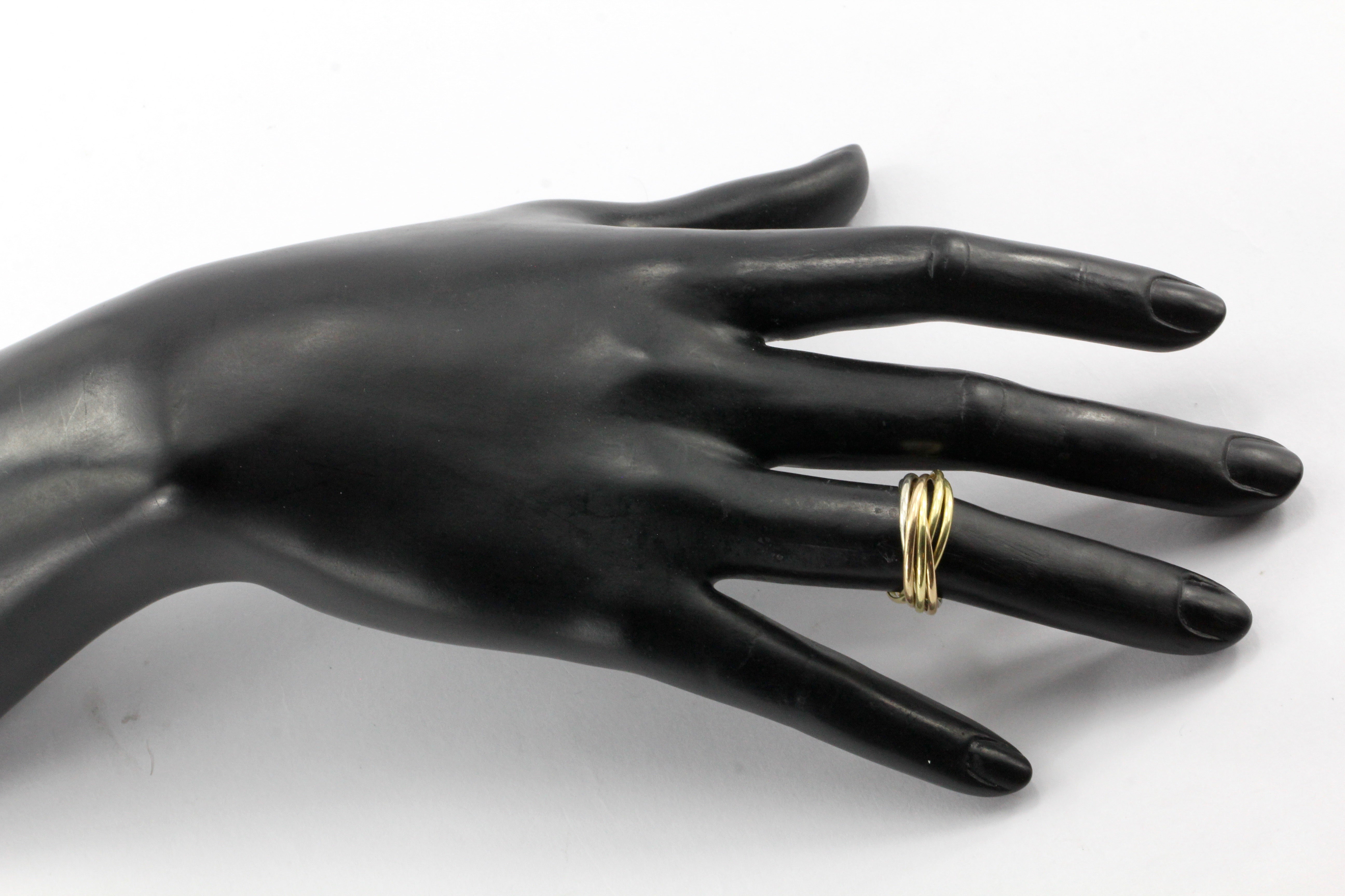 Cartier 18K Tri-Colored Trinity Ring Band - Queen May