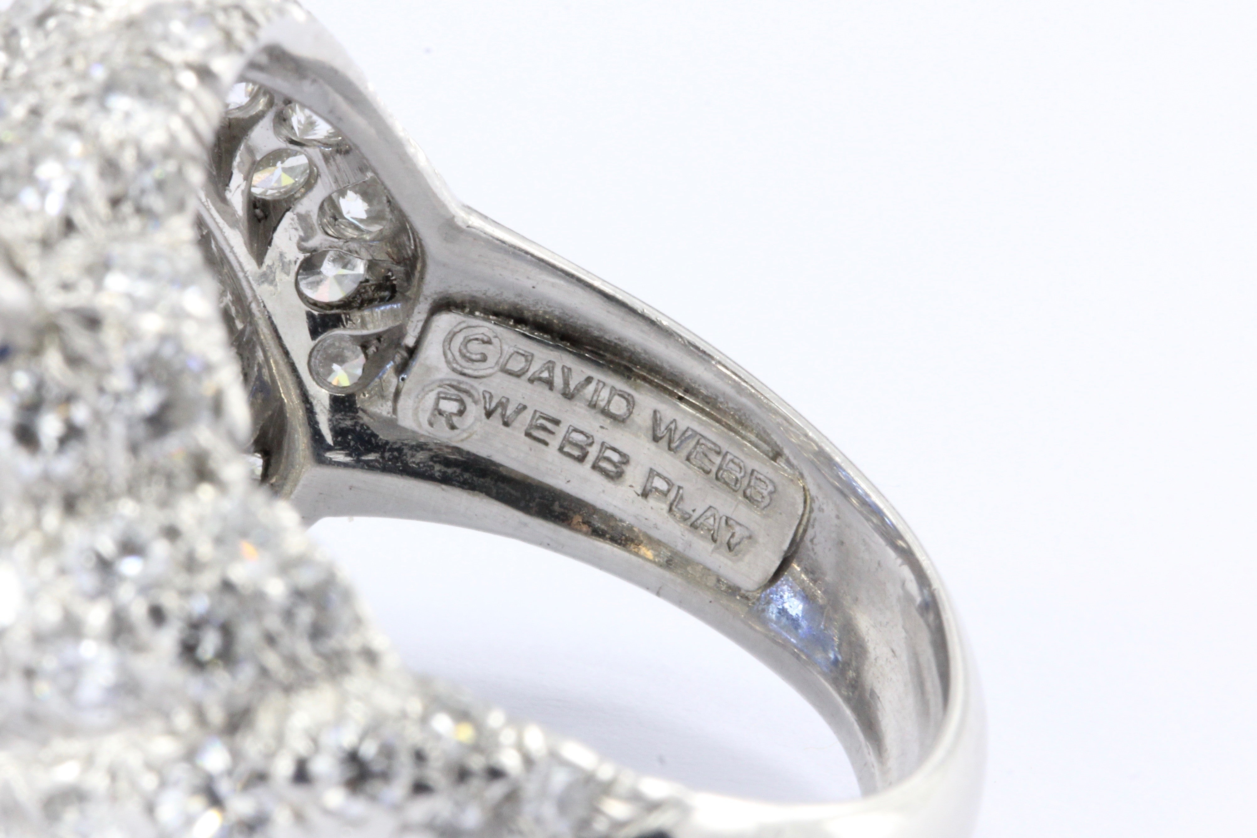 David Webb 7.93ct Sapphire & 4.25 Carat Diamond Platinum Ring - Queen May