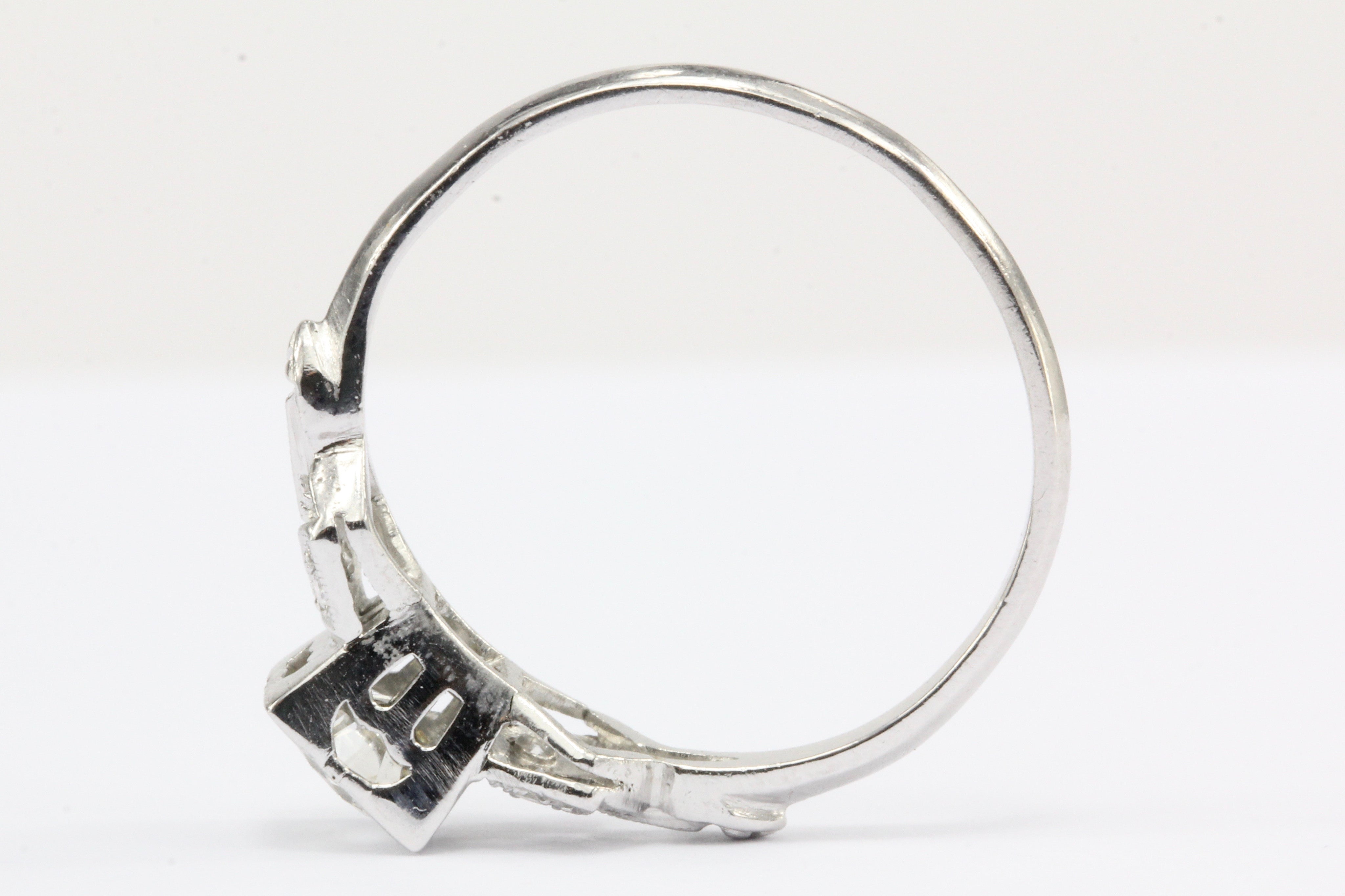 Art Deco Platinum Old European Cut Diamond Engagement Ring c.1930's - Queen May