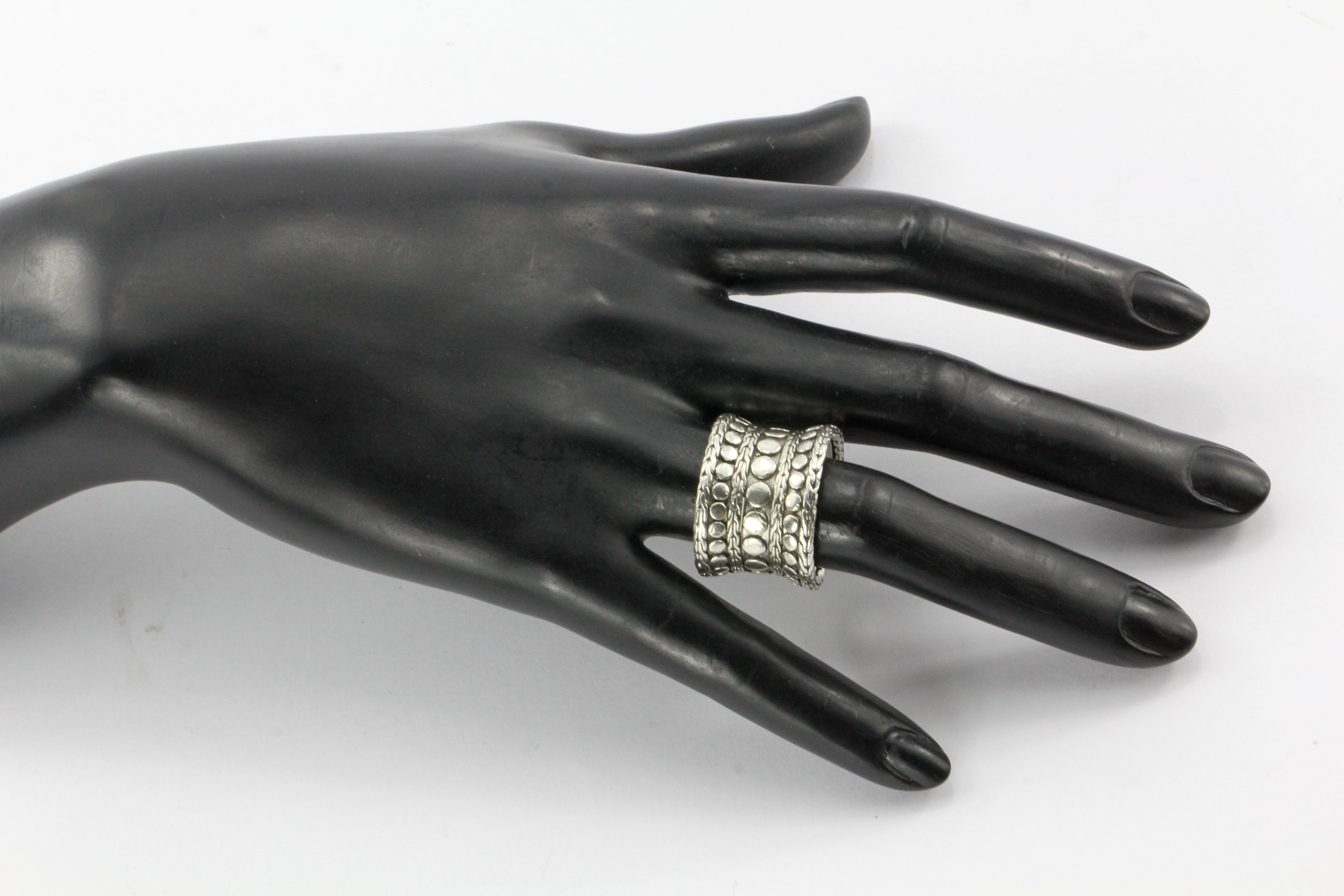 John Hardy Sterling Silver Wide Dot Band - Queen May