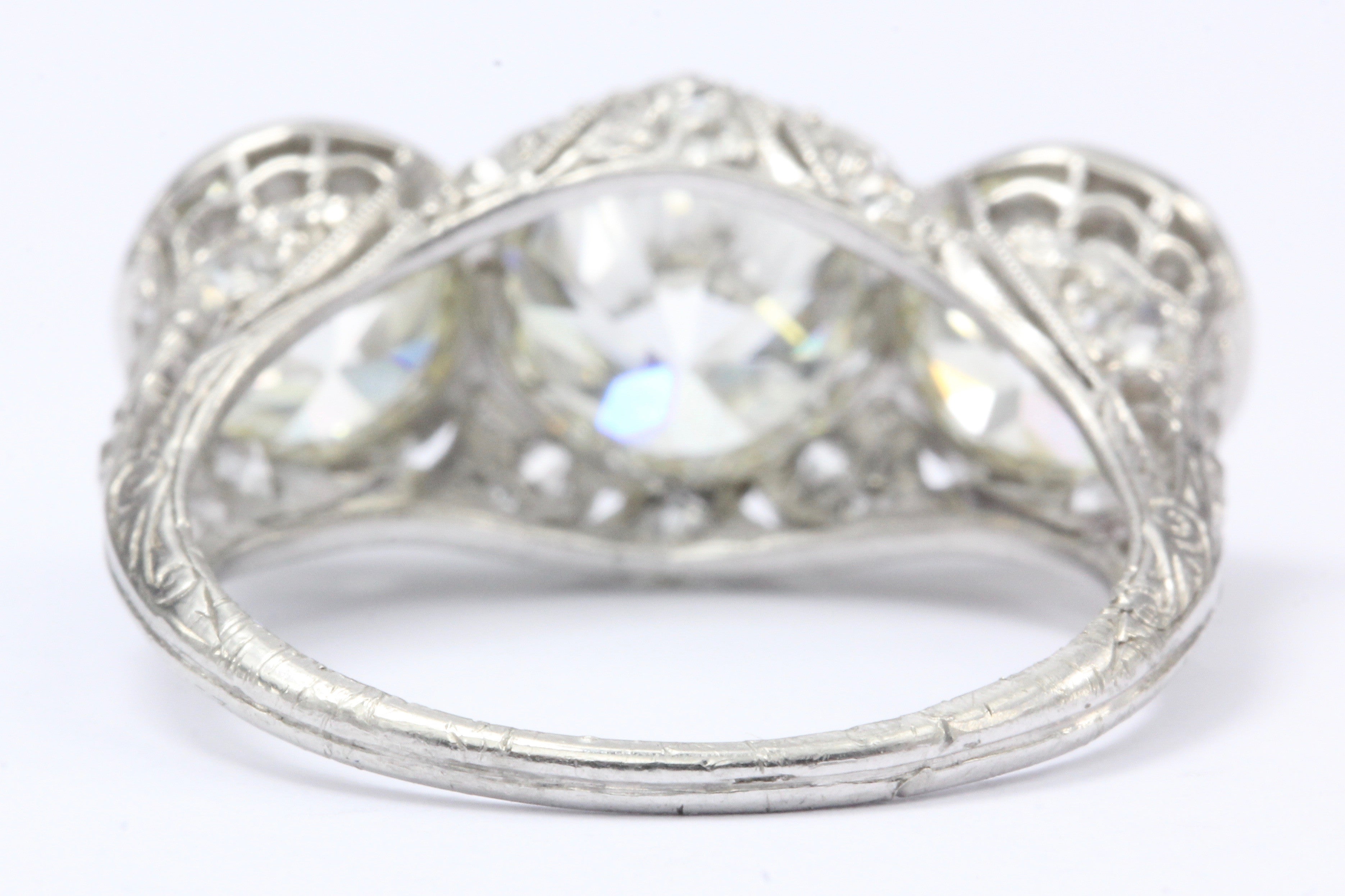 Art Deco Platinum & 5.1 Carat Old European Cut Diamond Hutchison & Huestis Engagement Ring - Queen May