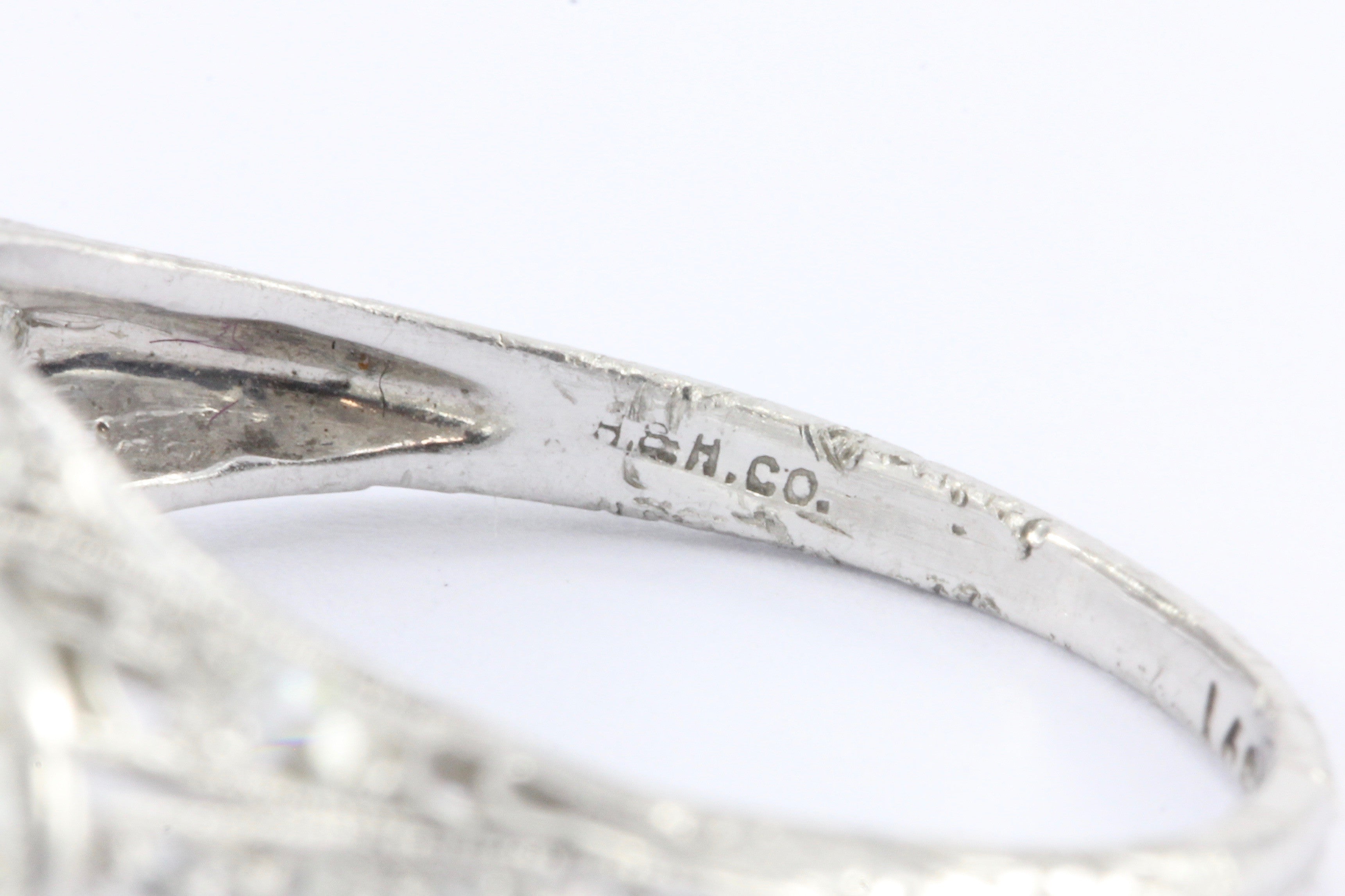 Art Deco Platinum & 5.1 Carat Old European Cut Diamond Hutchison & Huestis Engagement Ring - Queen May
