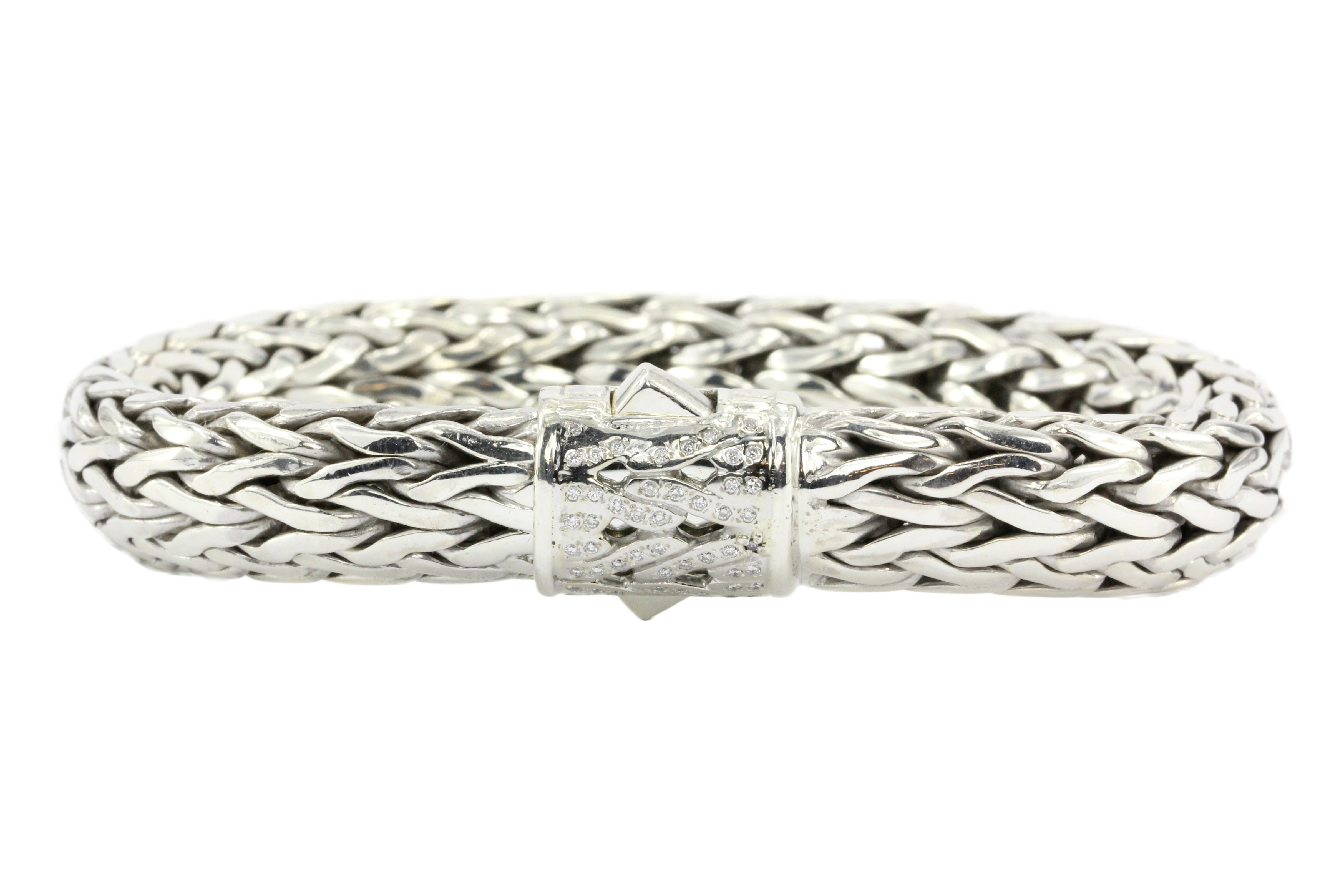 John Hardy Sterling Silver Diamond Large Classic Chain Bracelet - Queen May