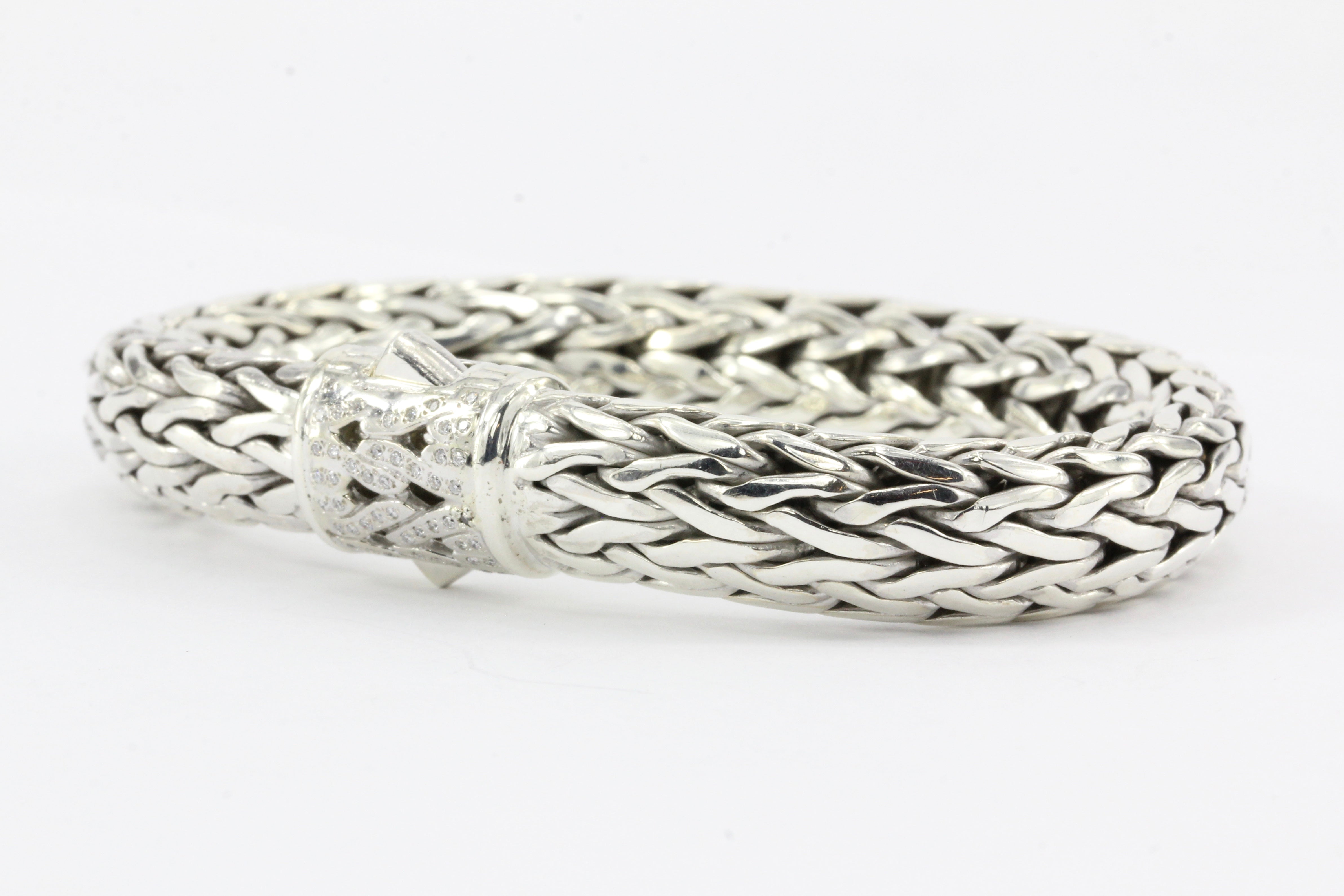 John Hardy Sterling Silver Diamond Large Classic Chain Bracelet - Queen May
