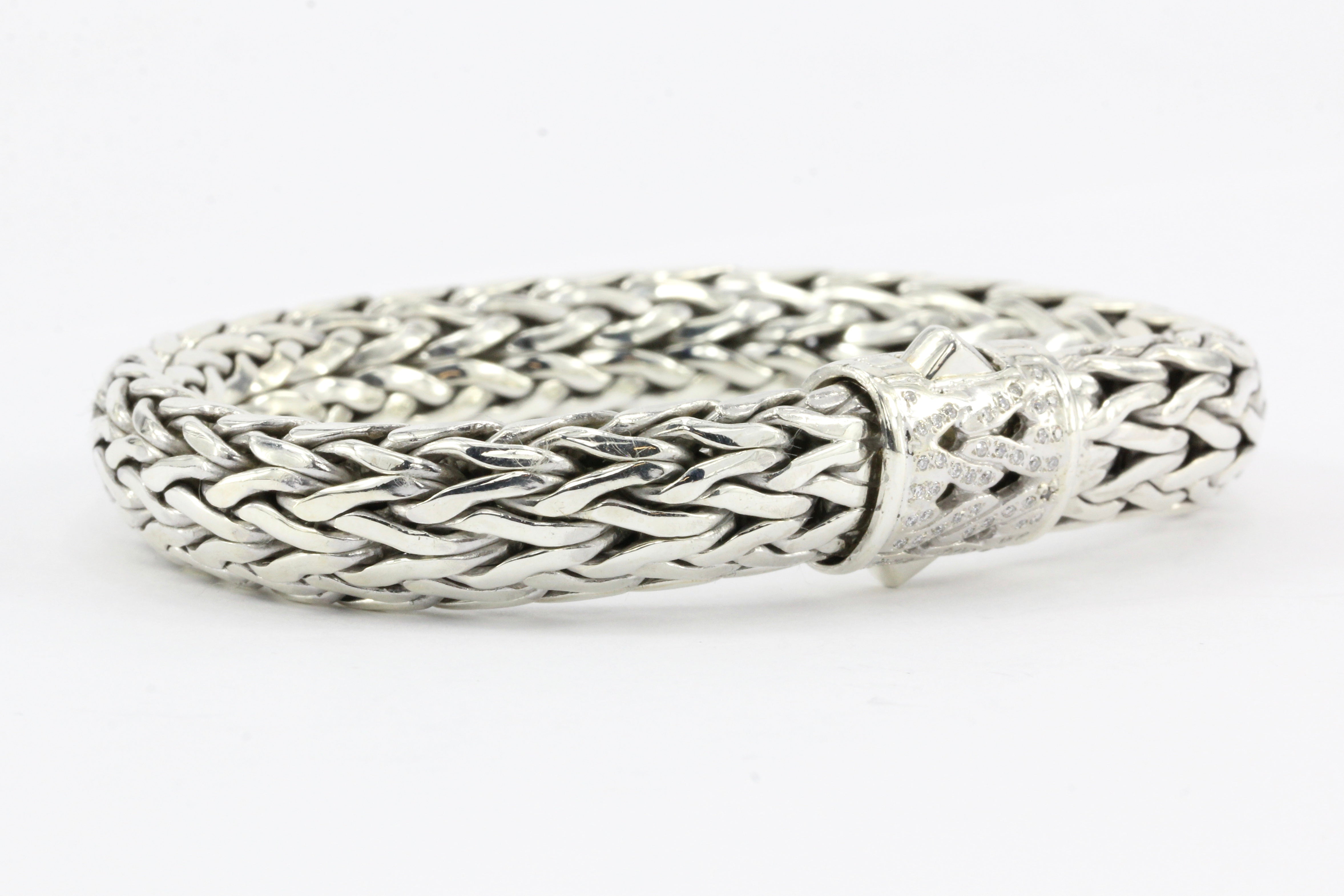 John Hardy Sterling Silver Diamond Large Classic Chain Bracelet - Queen May