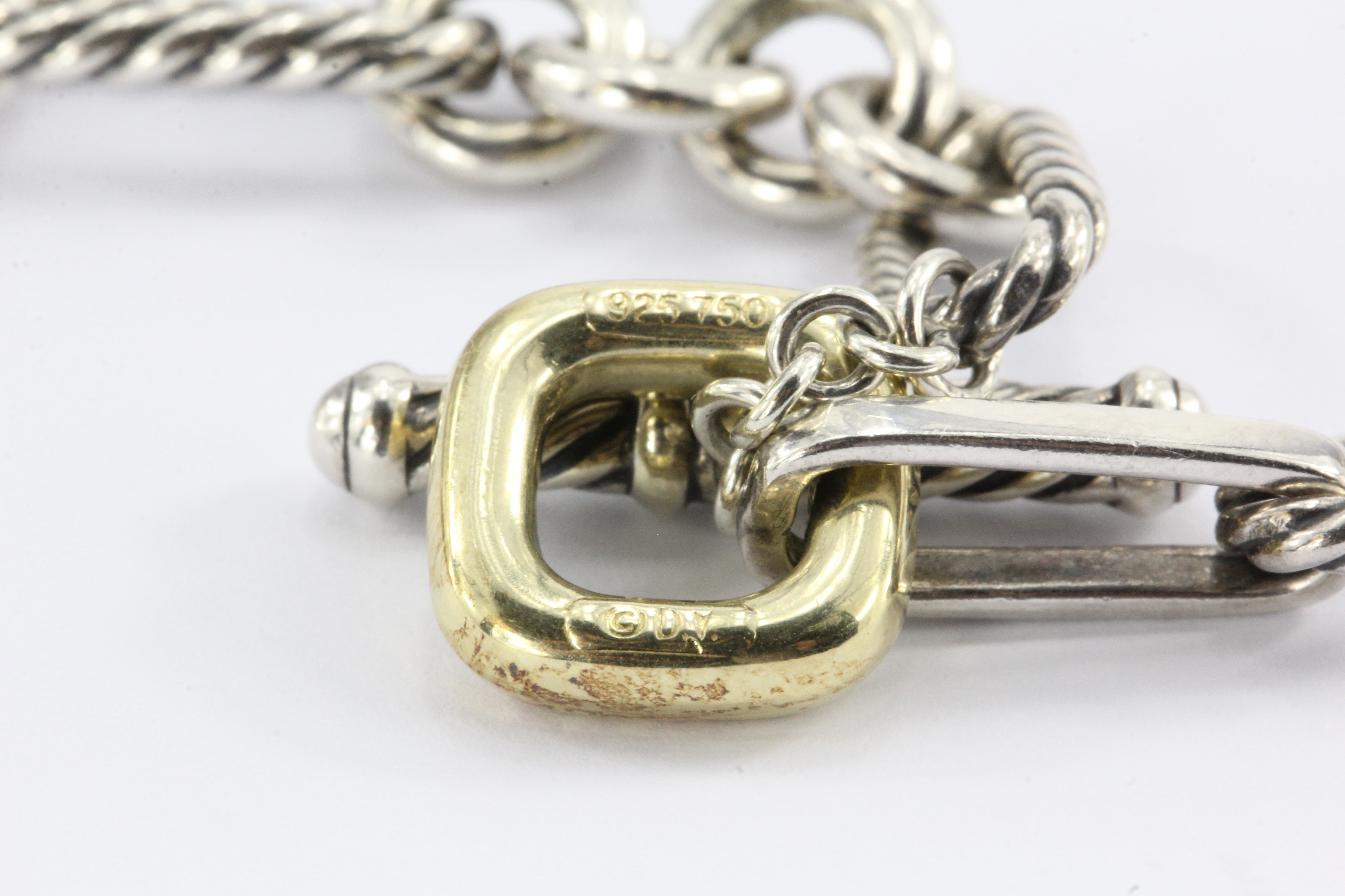 David Yurman Sterling Silver & 18K Gold Figaro 18" Necklace - Queen May