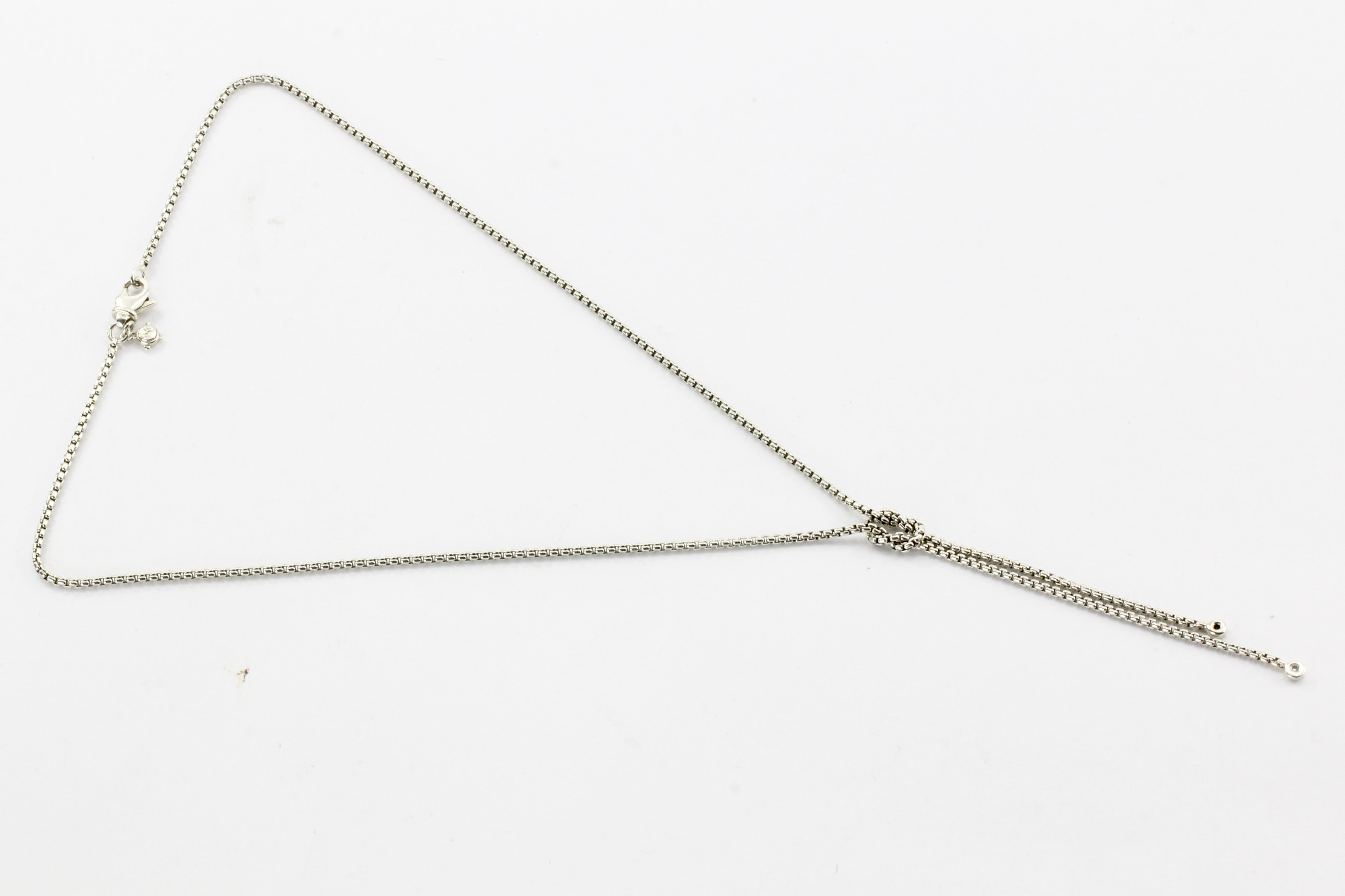 David Yurman Sterling Silver Diamond Lariat Knot Necklace - Queen May