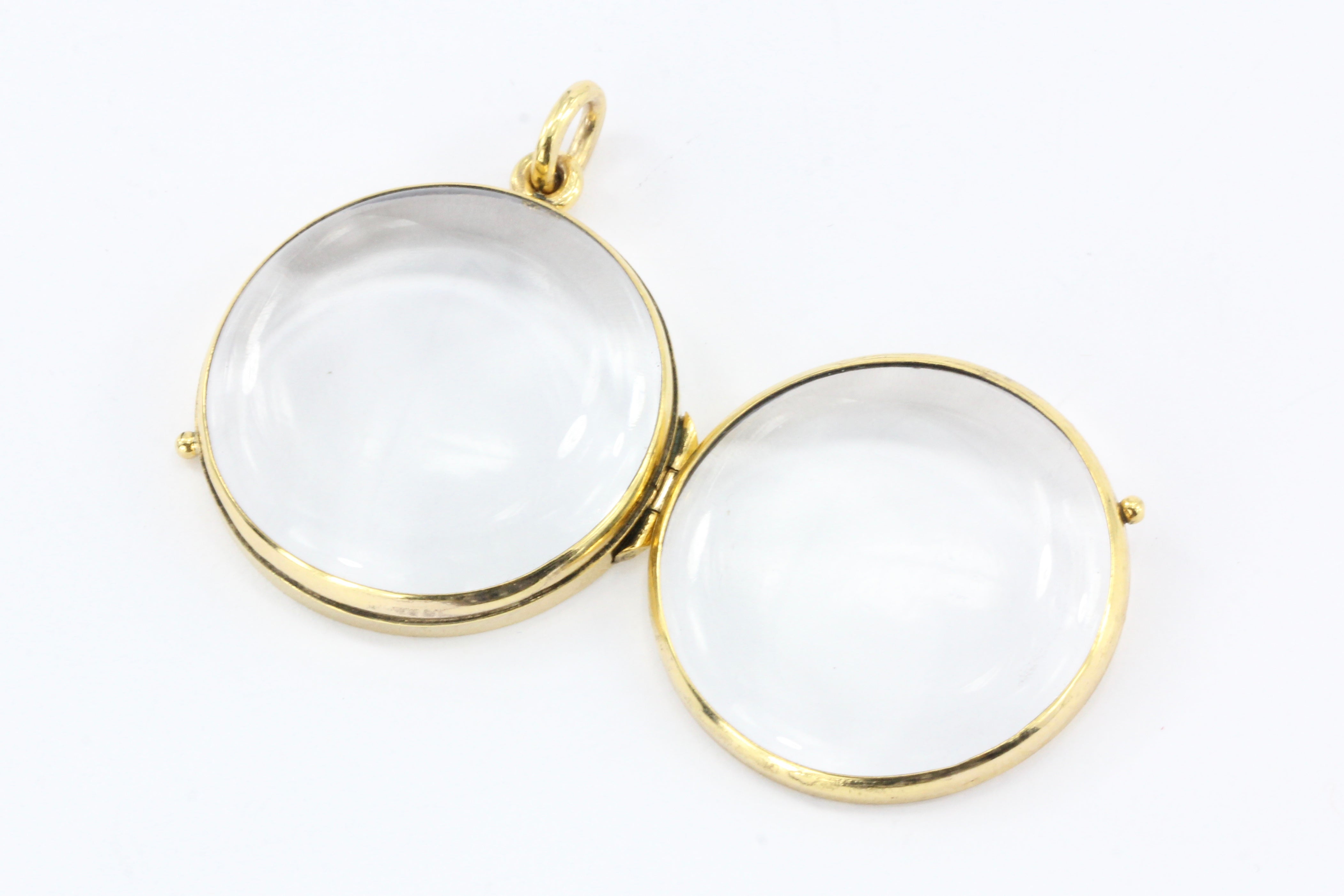 Antique 9ct Victorian Glass Gold Locket - Queen May