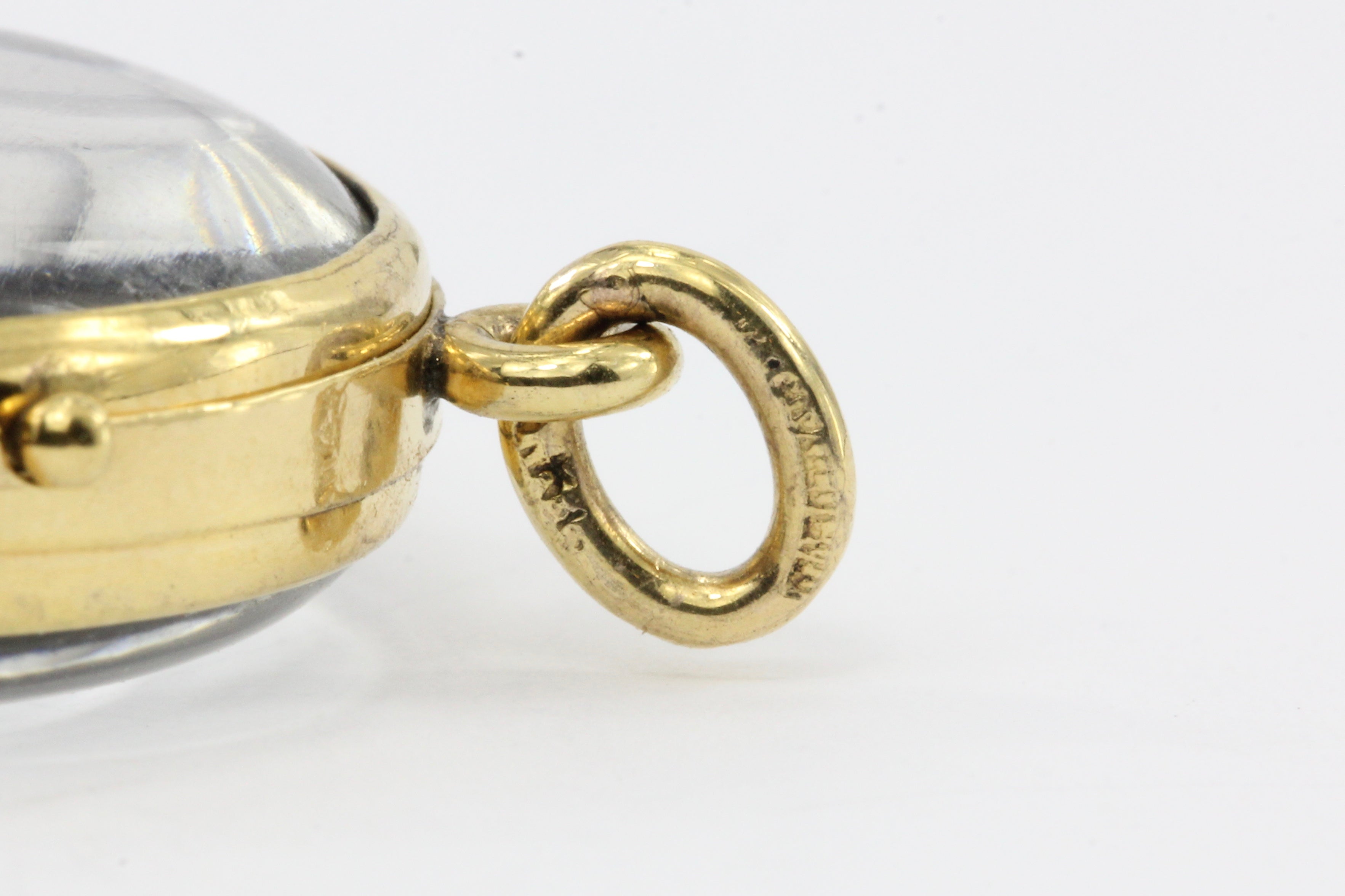 Antique 9ct Victorian Glass Gold Locket - Queen May