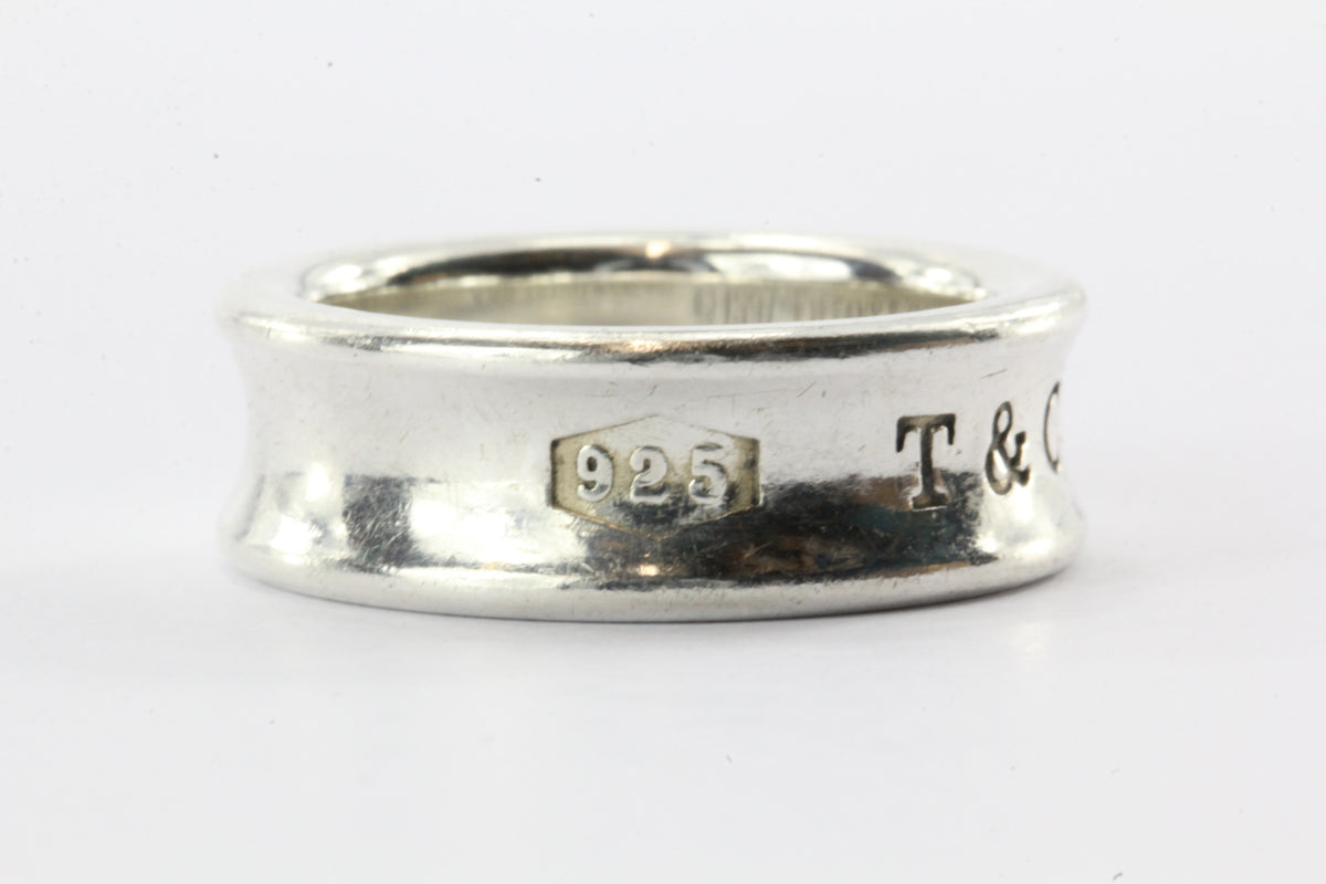 Tiffany & Co Sterling Silver 1837 Concave Band Ring Size 6