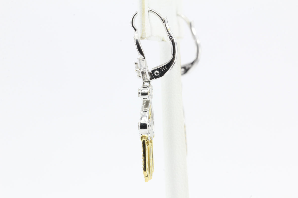 18K White & Yellow Gold Diamond Chandelier Earrings - Queen May