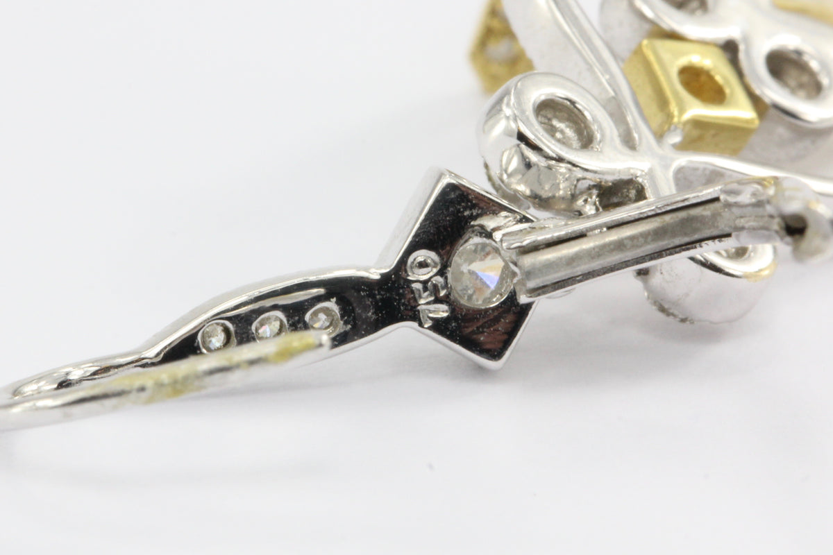 18K White & Yellow Gold Diamond Chandelier Earrings - Queen May