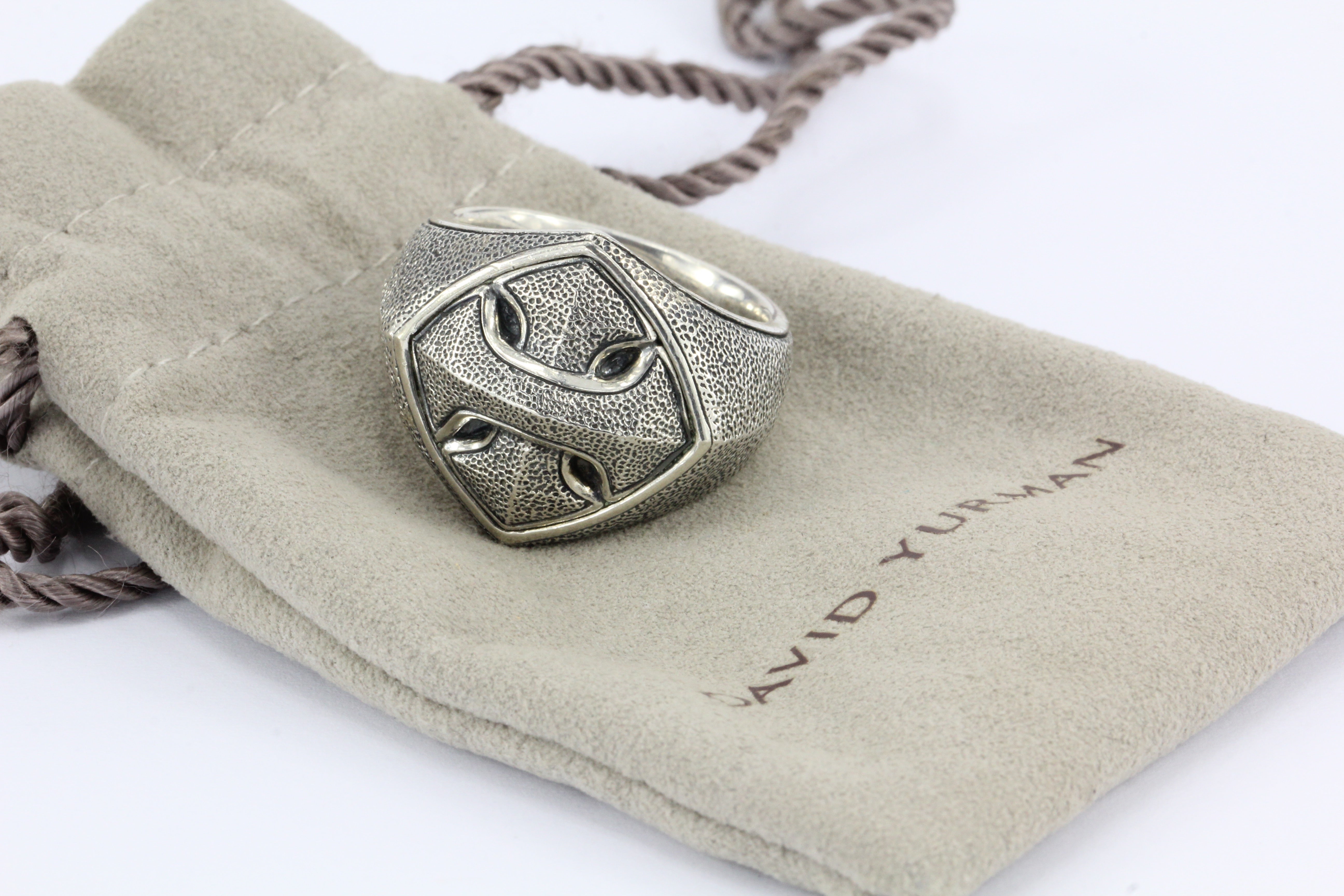 David Yurman Armory Signet Ring Sterling Silver Size 10 - Queen May