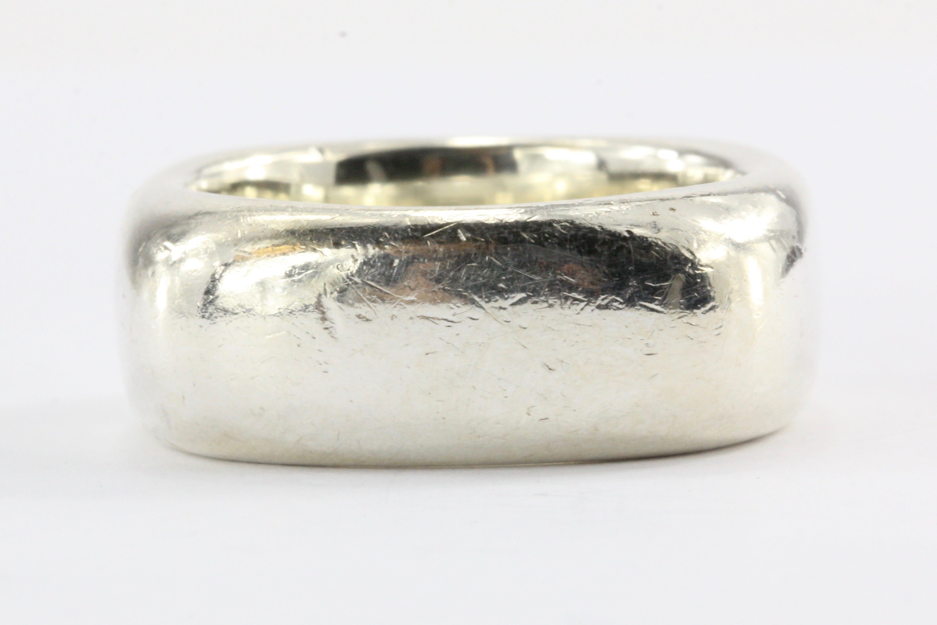 Tiffany & Co Sterling Silver Square Cushion Band Ring Size 6.5 - Queen May