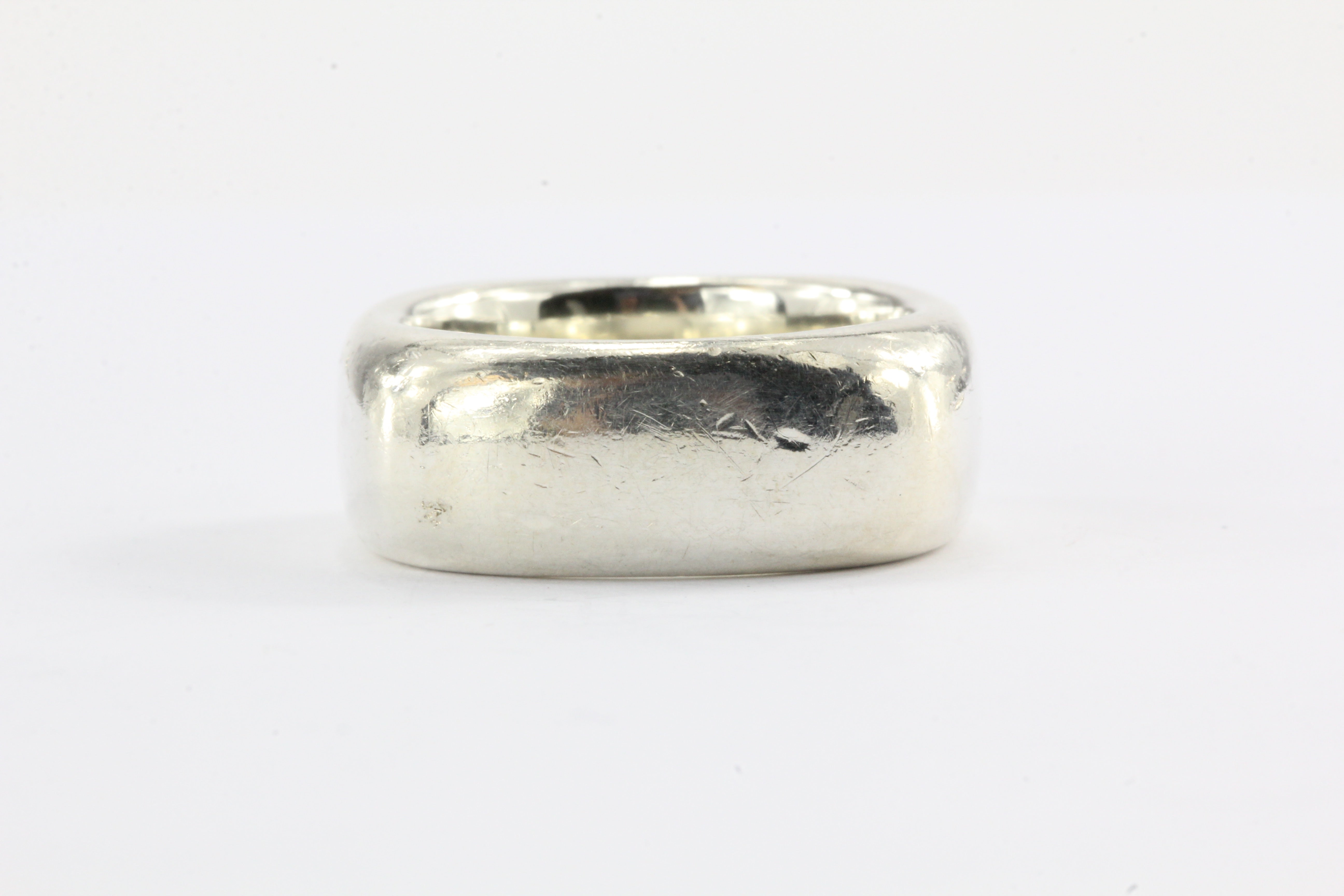 Tiffany & Co Sterling Silver Square Cushion Band Ring Size 6.5 - Queen May