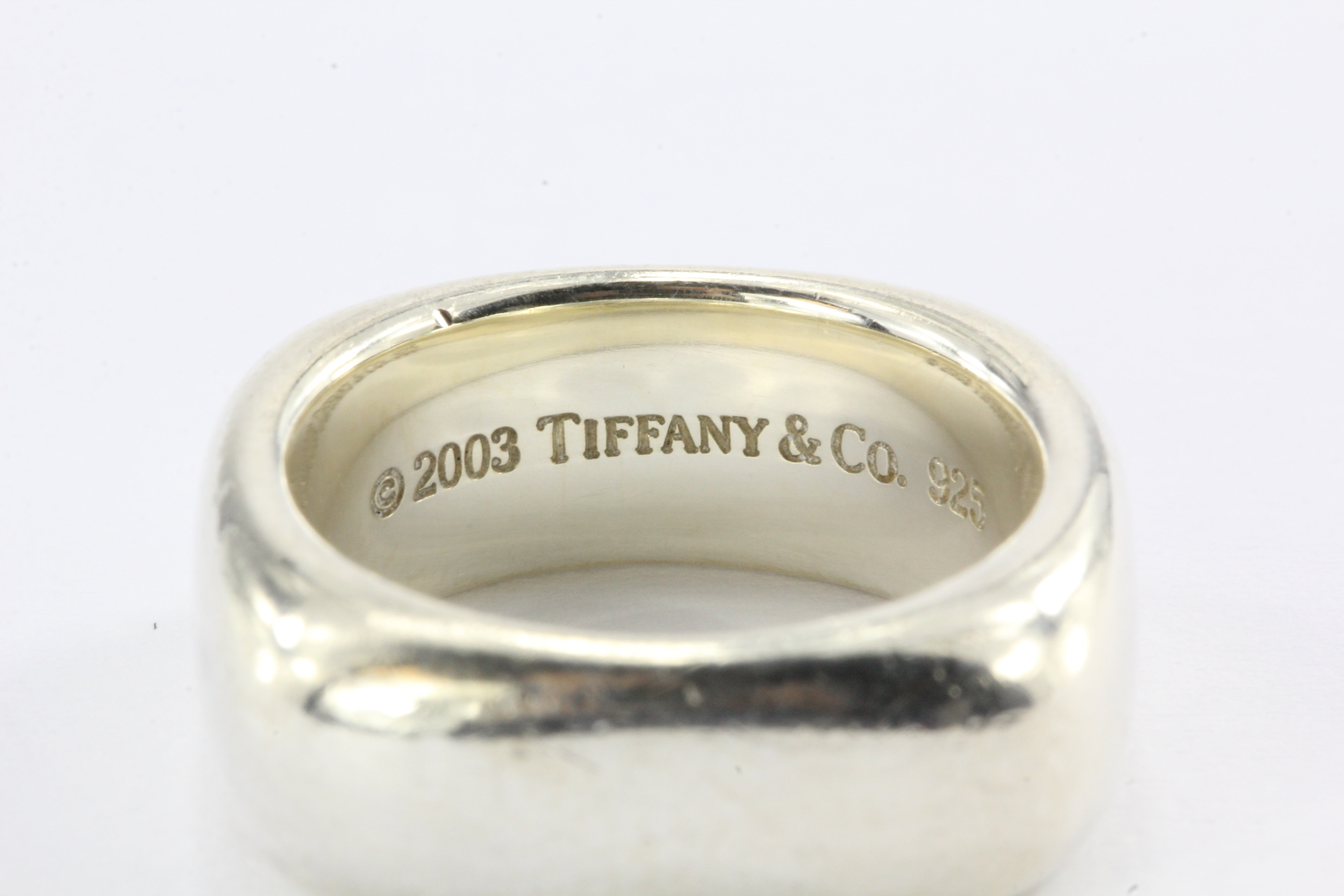 Tiffany & Co Sterling Silver Square Cushion Band Ring Size 6.5 - Queen May