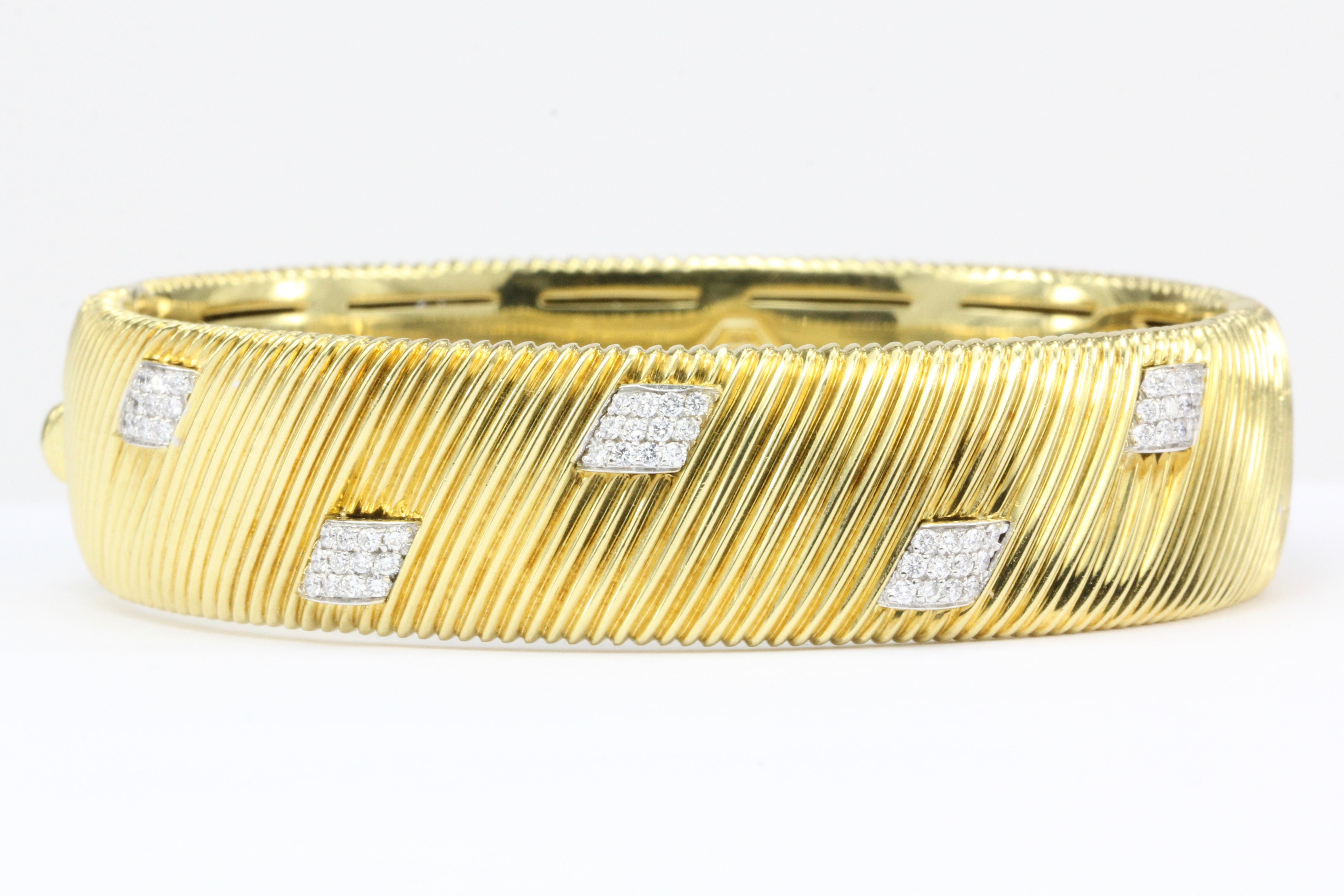 Roberto Coin Appassionata 18K Gold Diamond Bangle Bracelet - Queen May