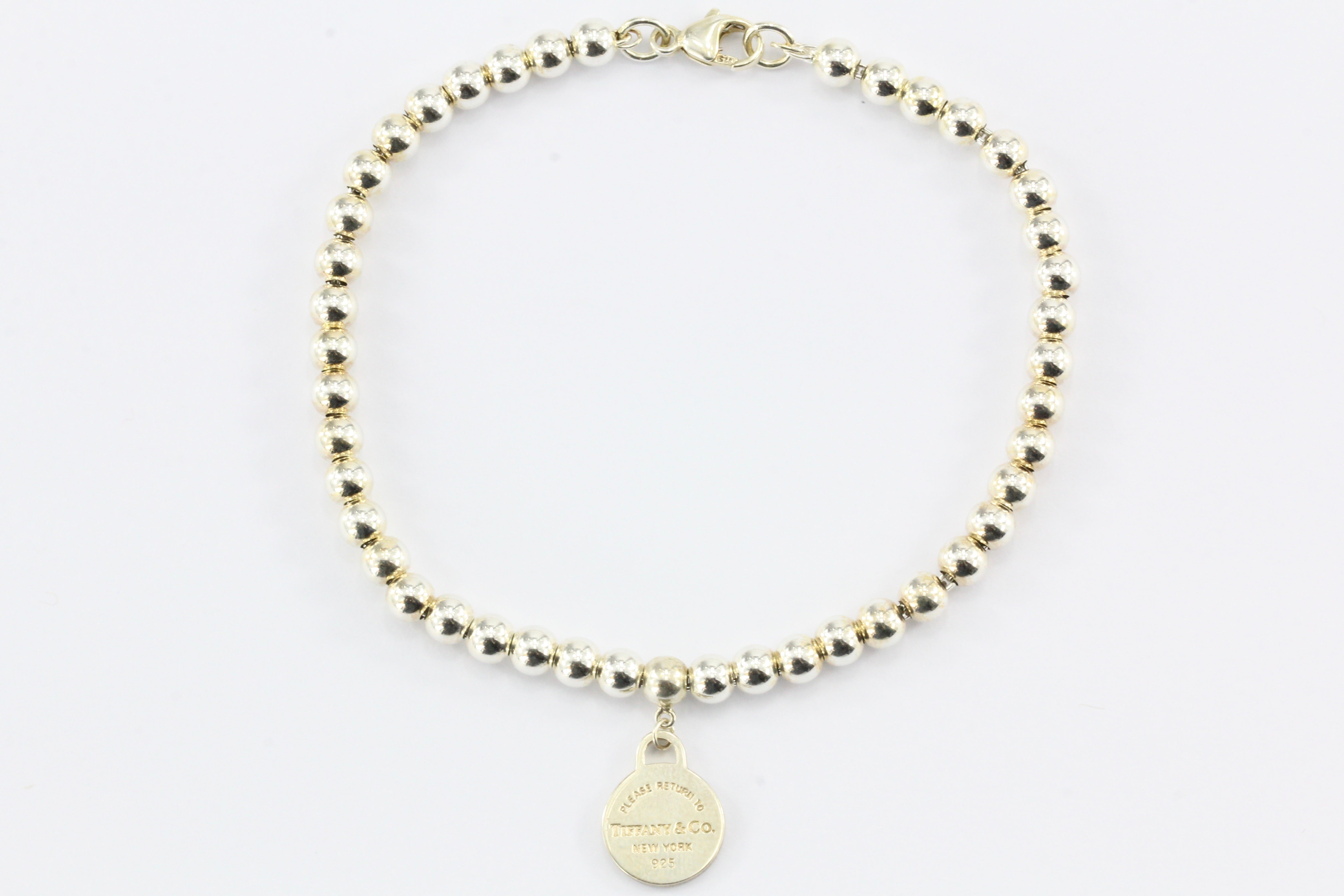 Tiffany & Co Please Return To Small Ball Bead Sterling Silver Bracelet - Queen May