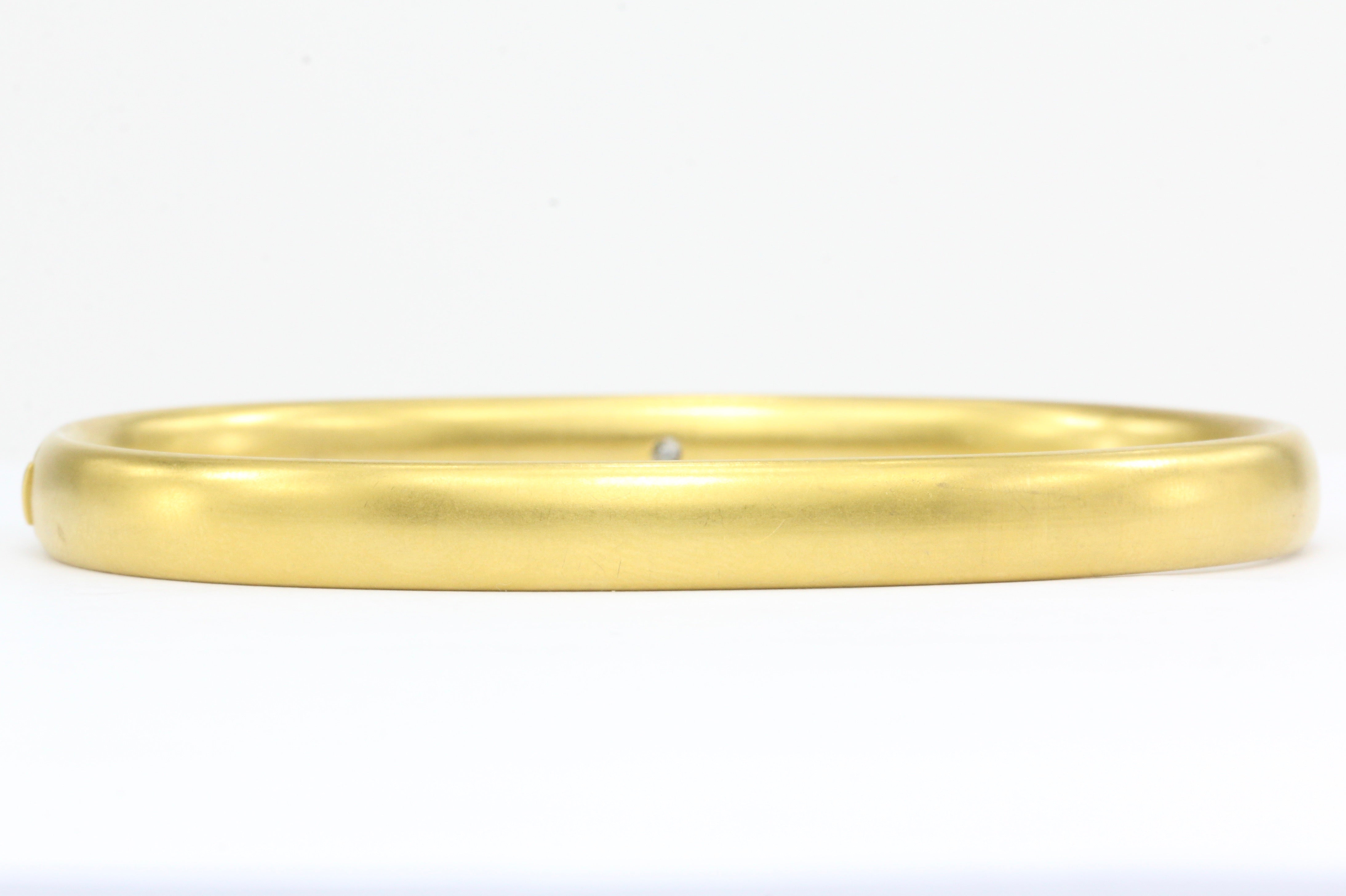 Victorian 10K Gold Old Mine Diamond Star Burst Bangle Bracelet c.1890 - Queen May