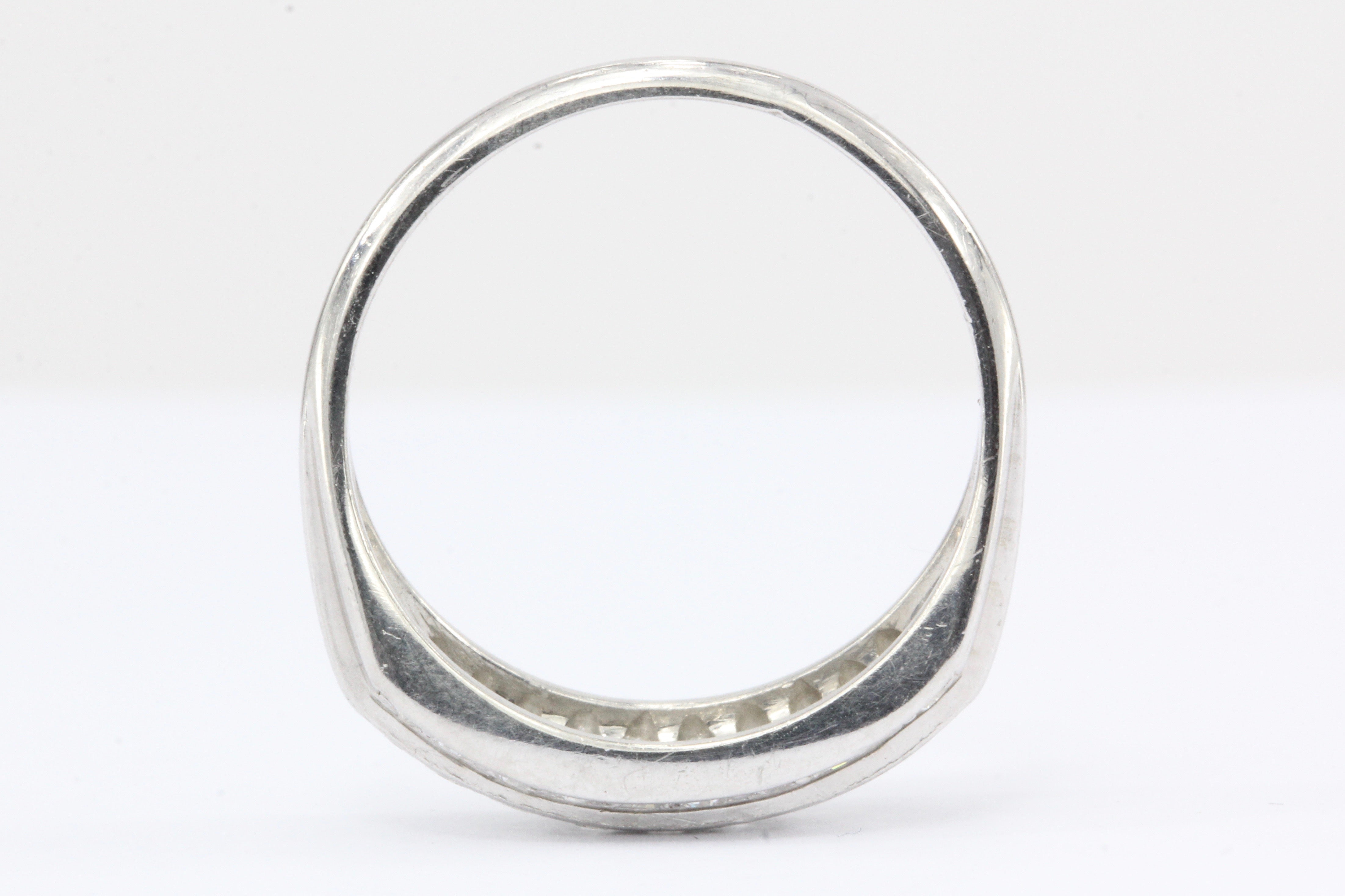 Art Deco Platinum Triple Row Diamond Ring Band c.1930's Whitehouse Bros. - Queen May