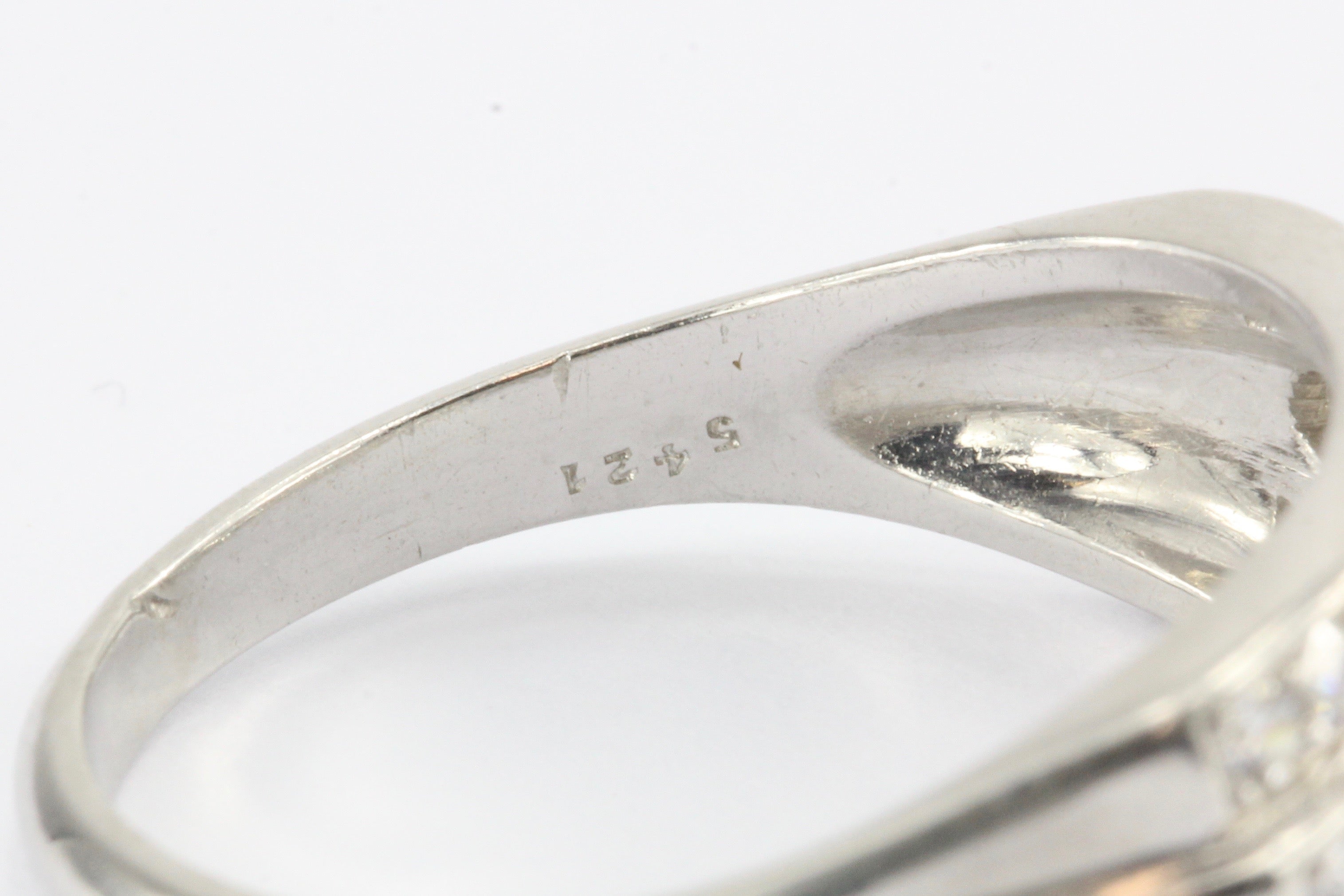Art Deco Platinum Triple Row Diamond Ring Band c.1930's Whitehouse Bros. - Queen May