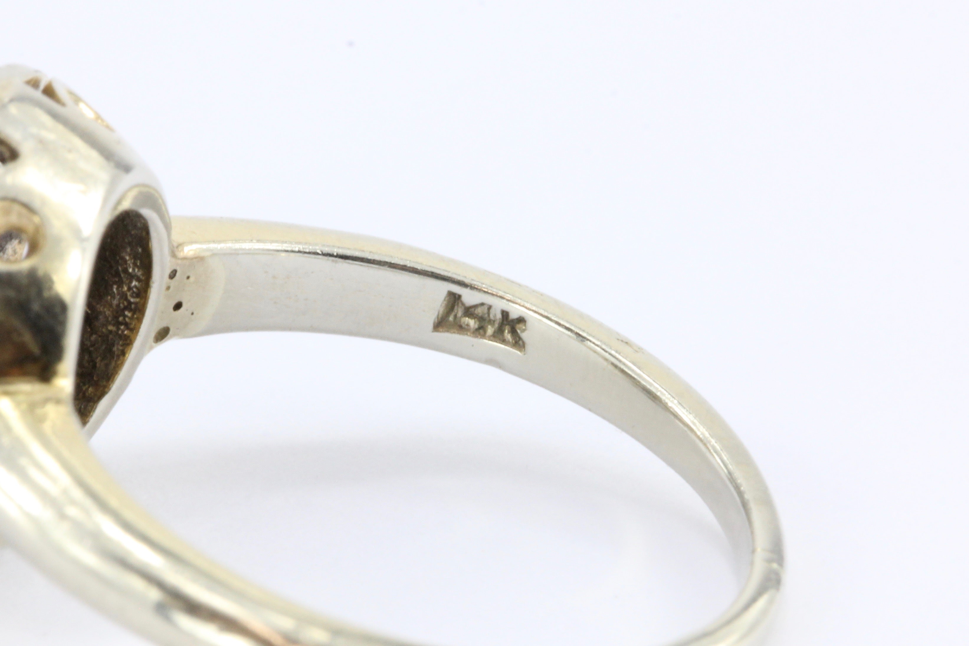 Art Deco 14K Gold Old European Cut Diamond Engagement Ring c. 1920's - Queen May