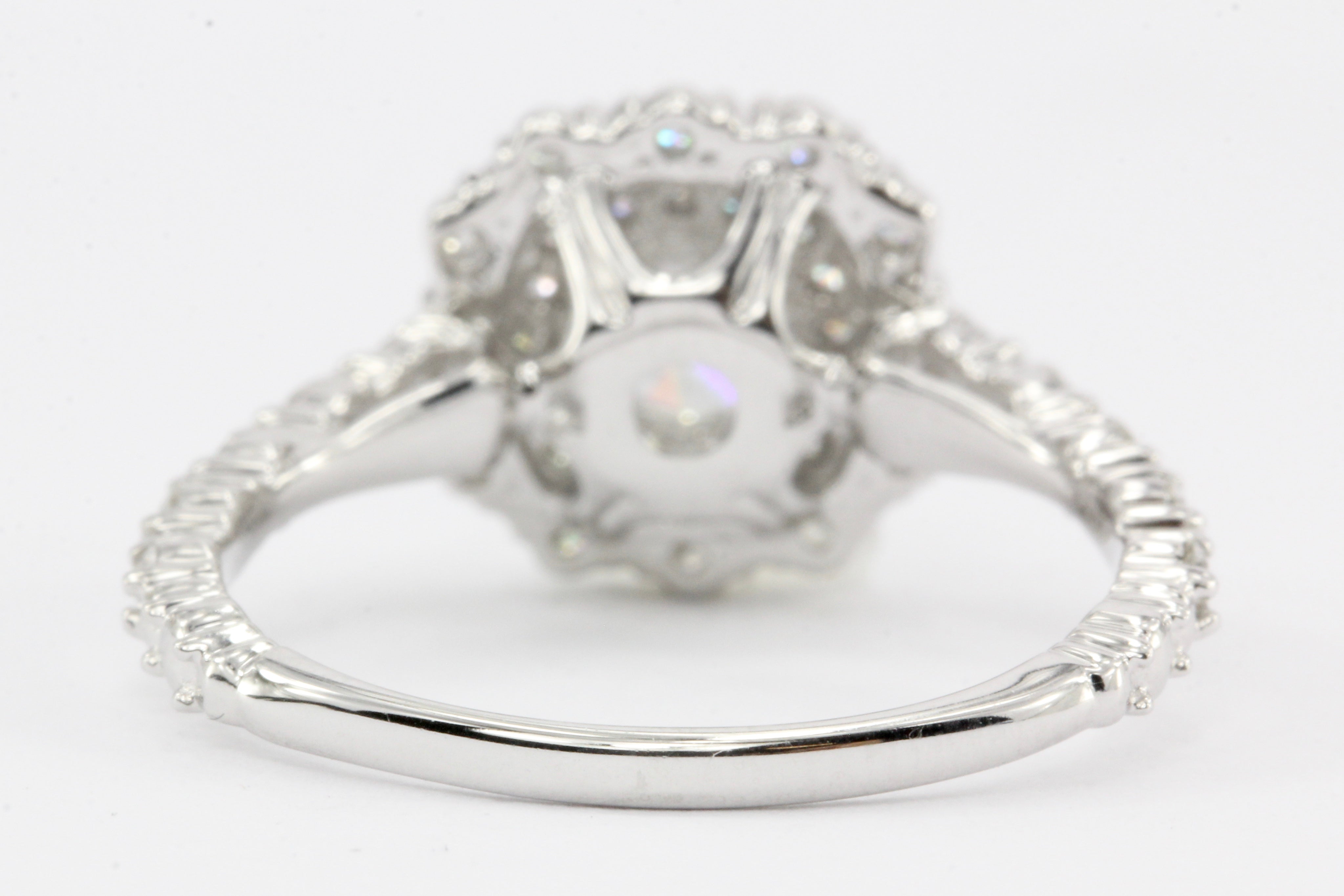 18K White Gold .52 CT Diamond Halo Engagement Ring - Queen May