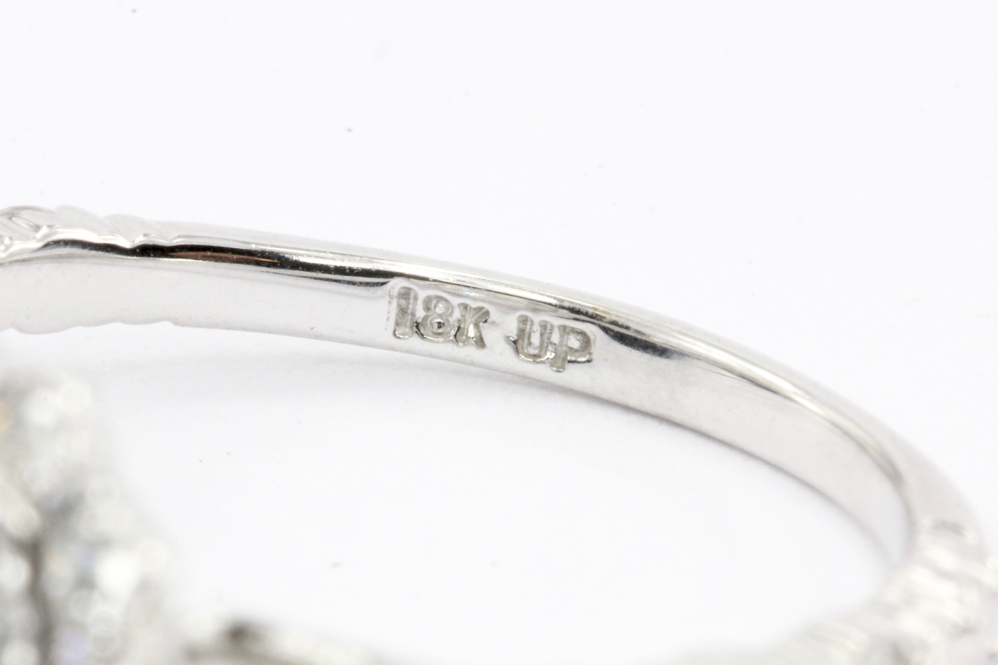 18K White Gold .52 CT Diamond Halo Engagement Ring - Queen May