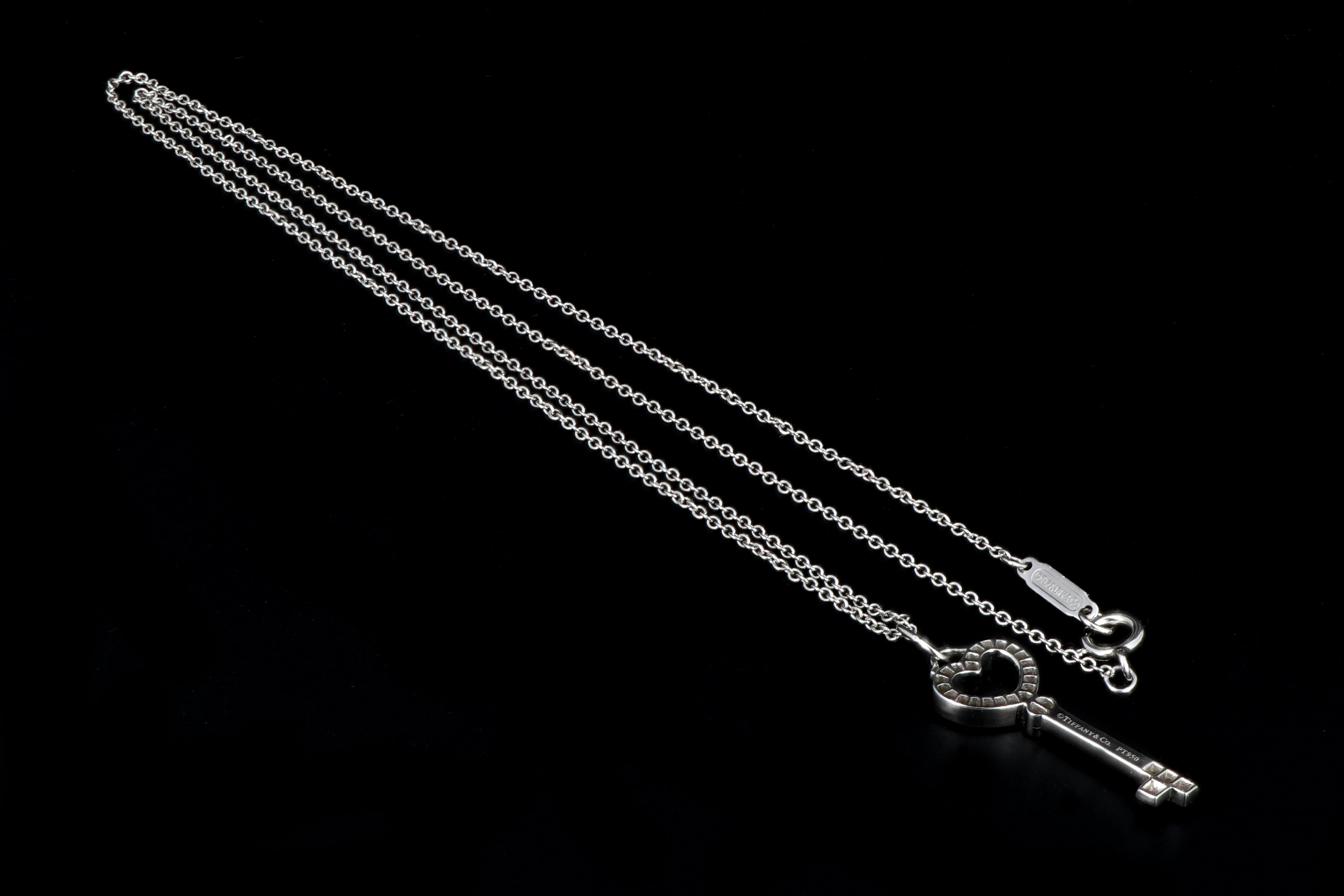 Tiffany Platinum Heart Key Diamond Pendant - Queen May